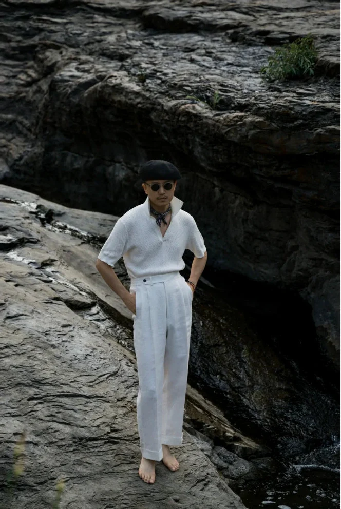 White Cliff Stone Knit Polo - Image 4