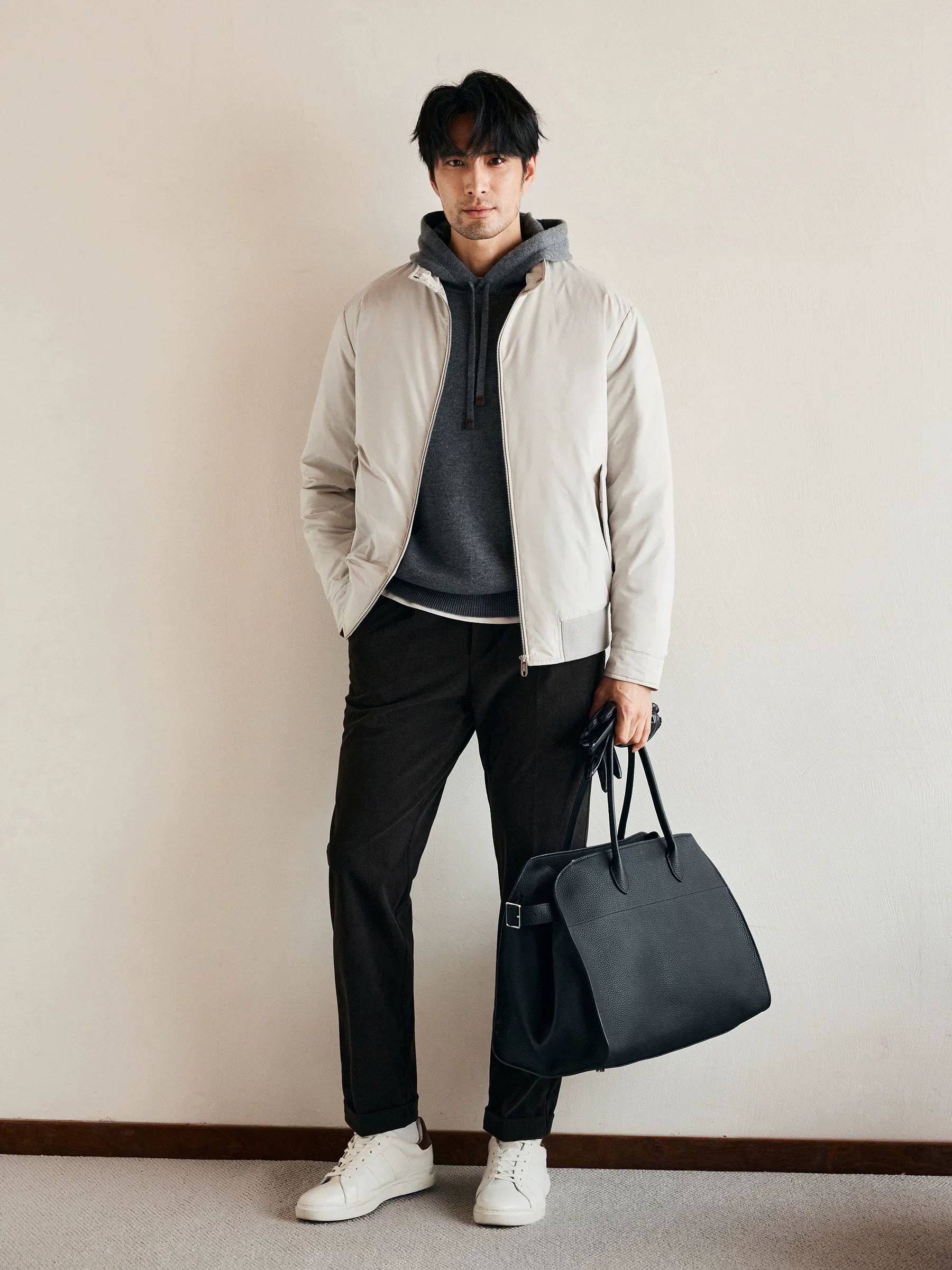 White Goose Down Harrington Jacket