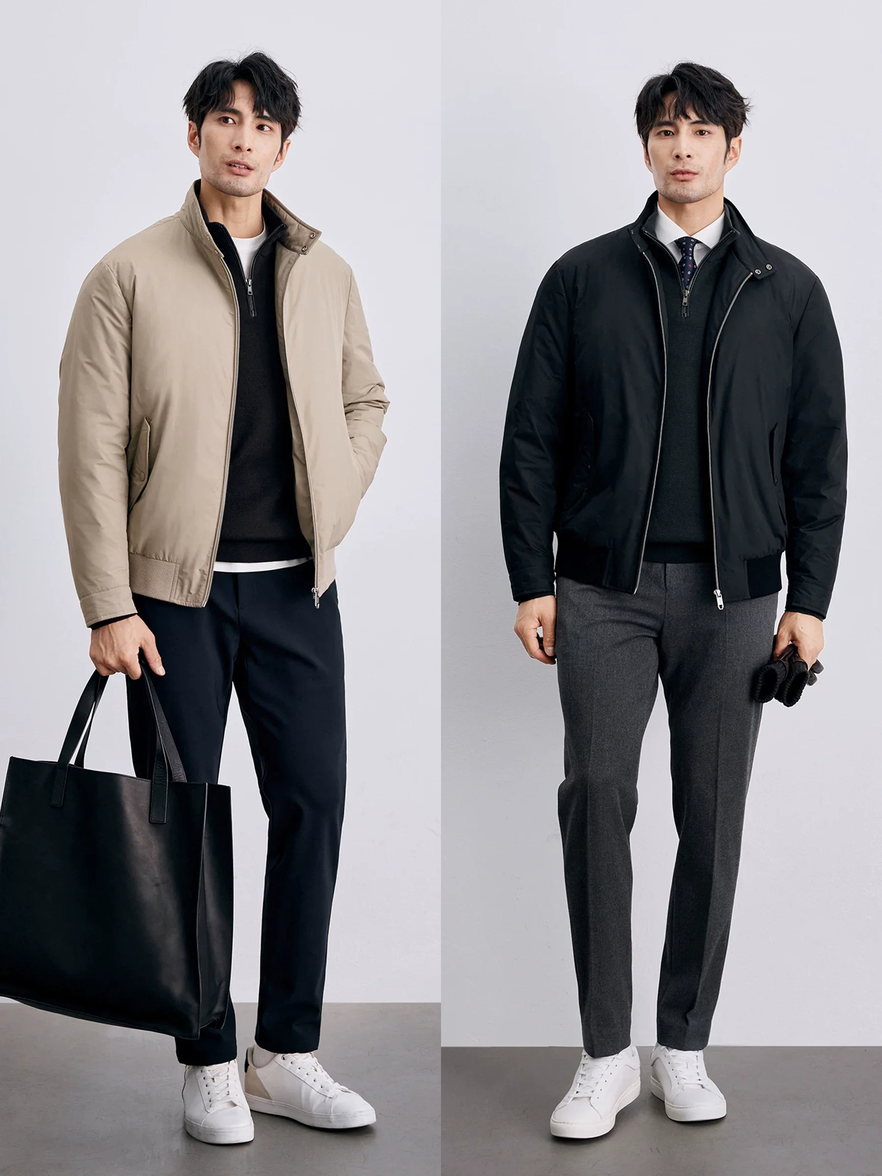 White Goose Down Harrington Jacket - Image 3