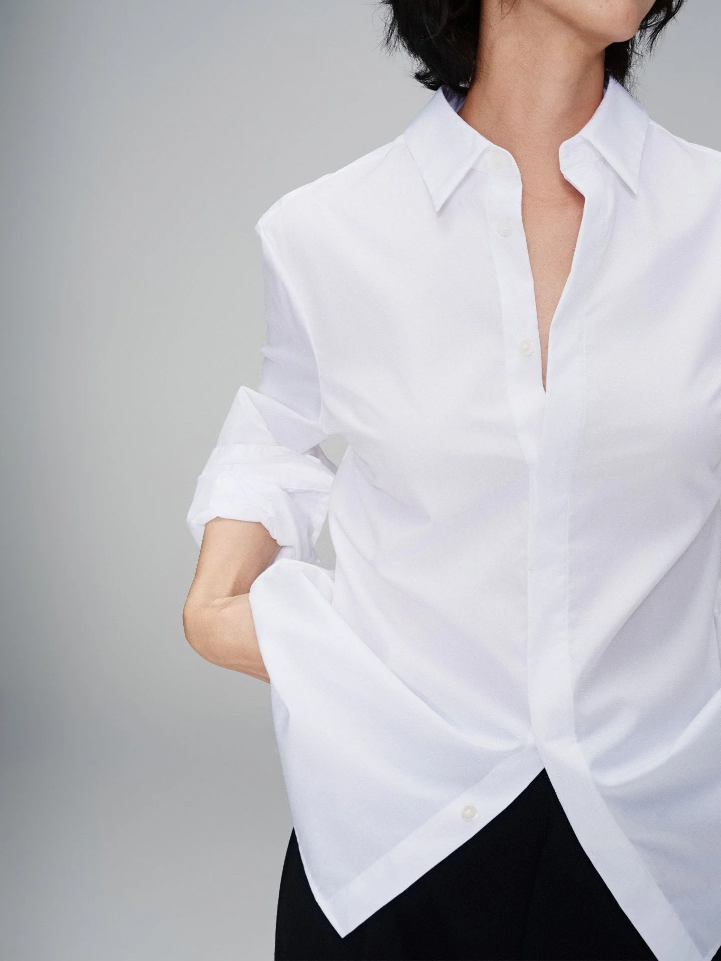 White Hidden-Placket Shirt - Image 5