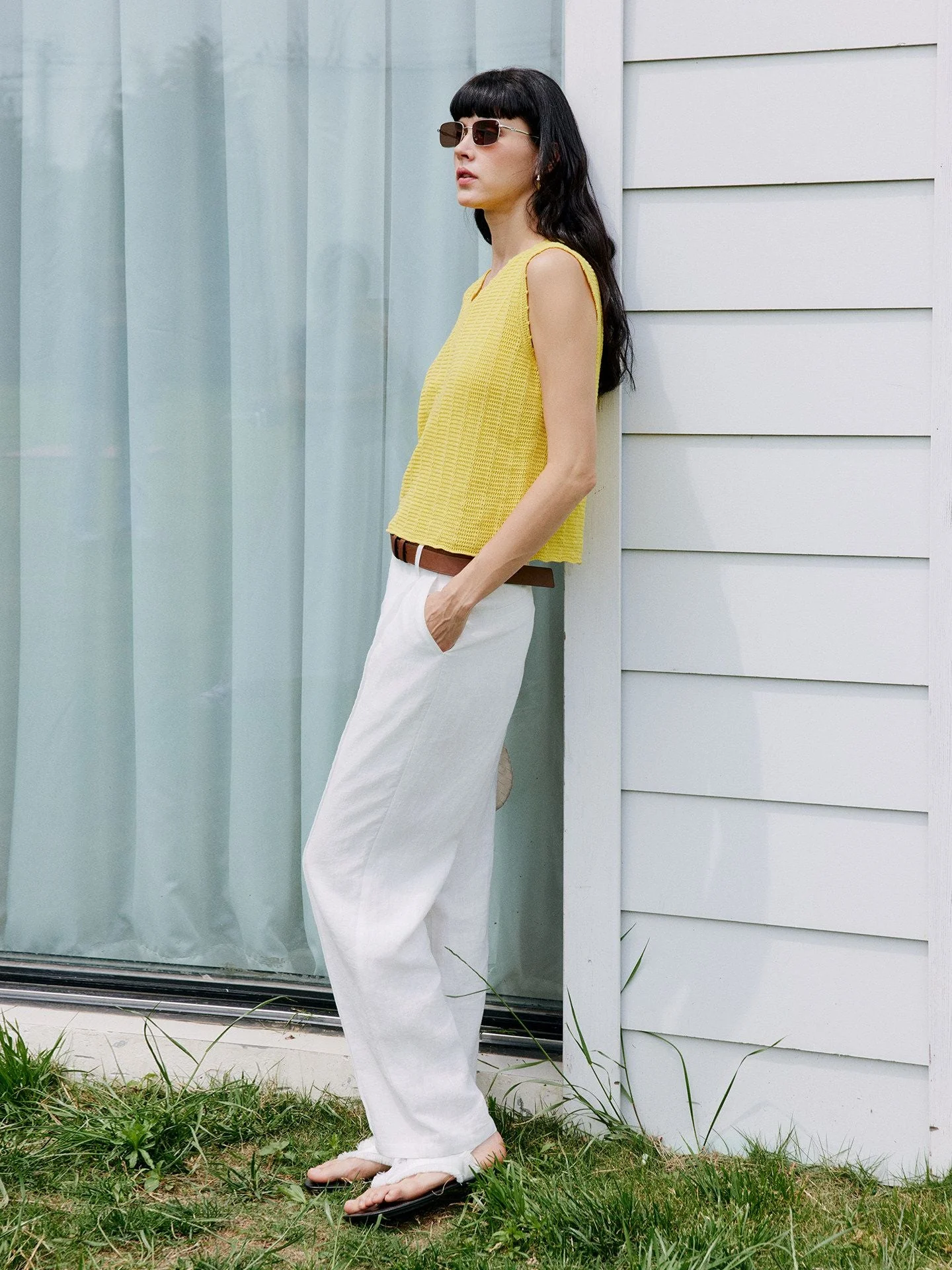 White Linen Trousers - Image 2