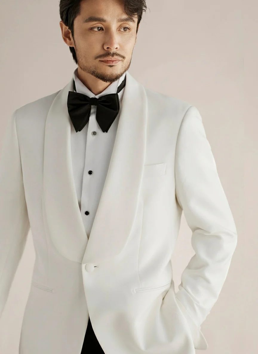 White Shawl-Lapel One-Button Tuxedo Suit
