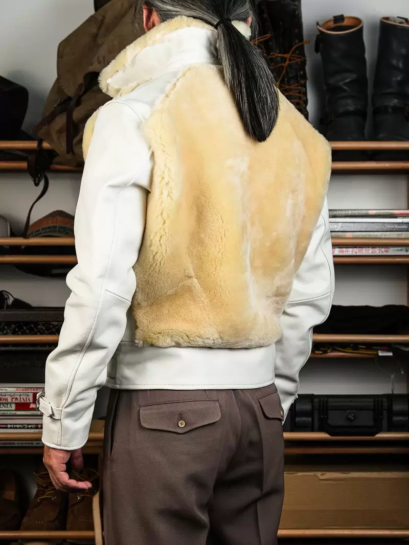 White Shearling Grizzly Jacket - Image 3
