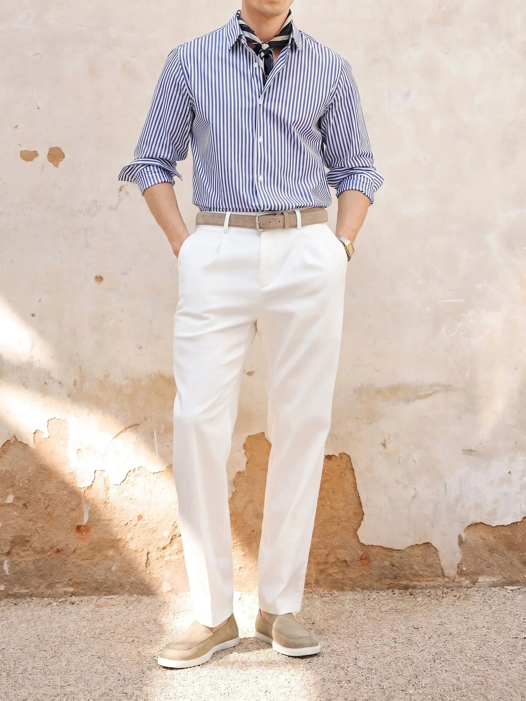 White Tailored Trousers - Image 2