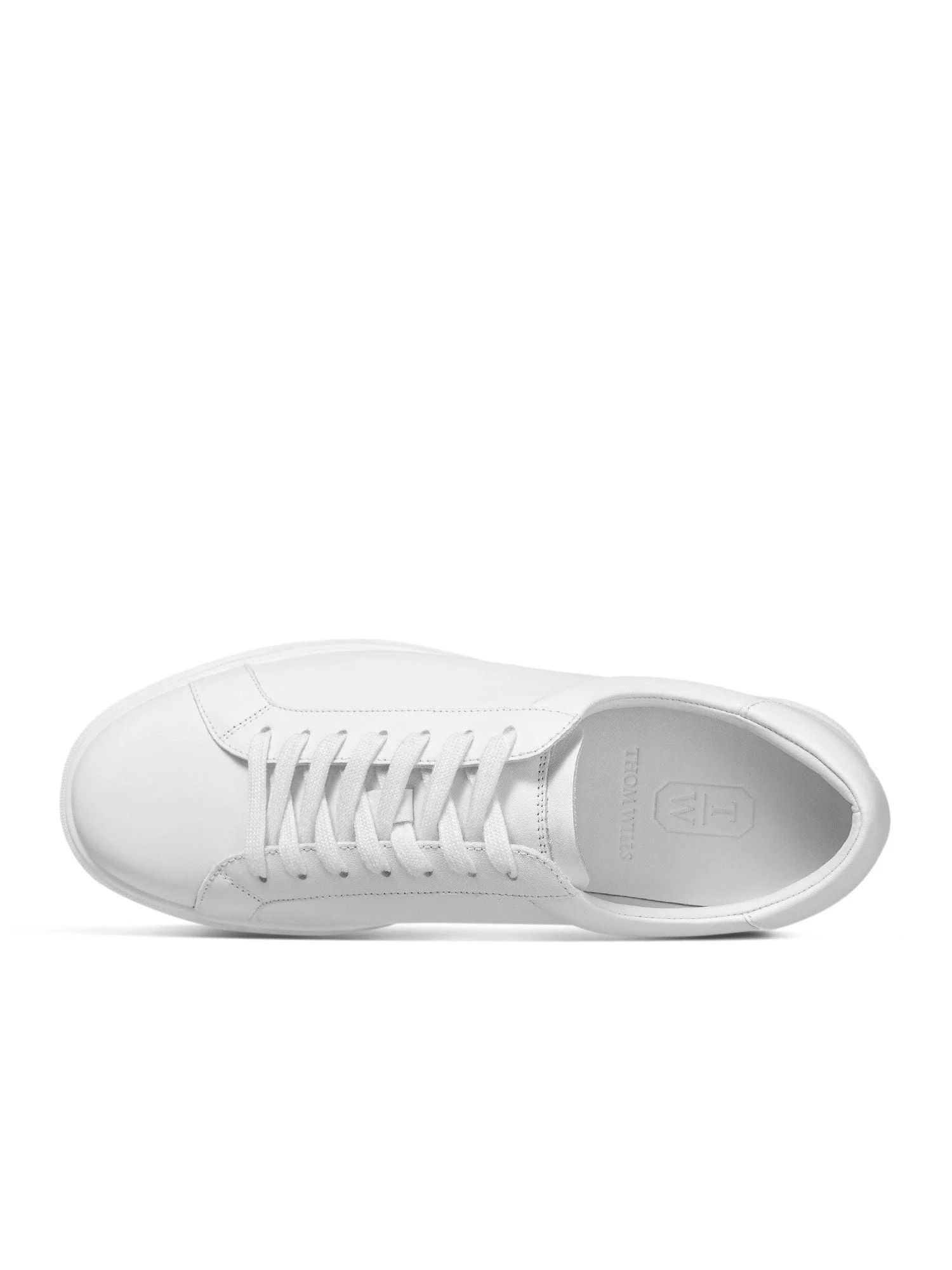 White Top-Grain Leather Low-Top Sneakers - Image 2