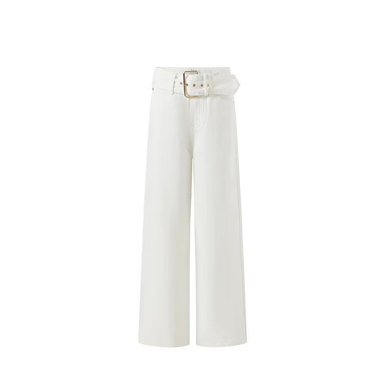 White Wide-Leg Trousers - Image 2