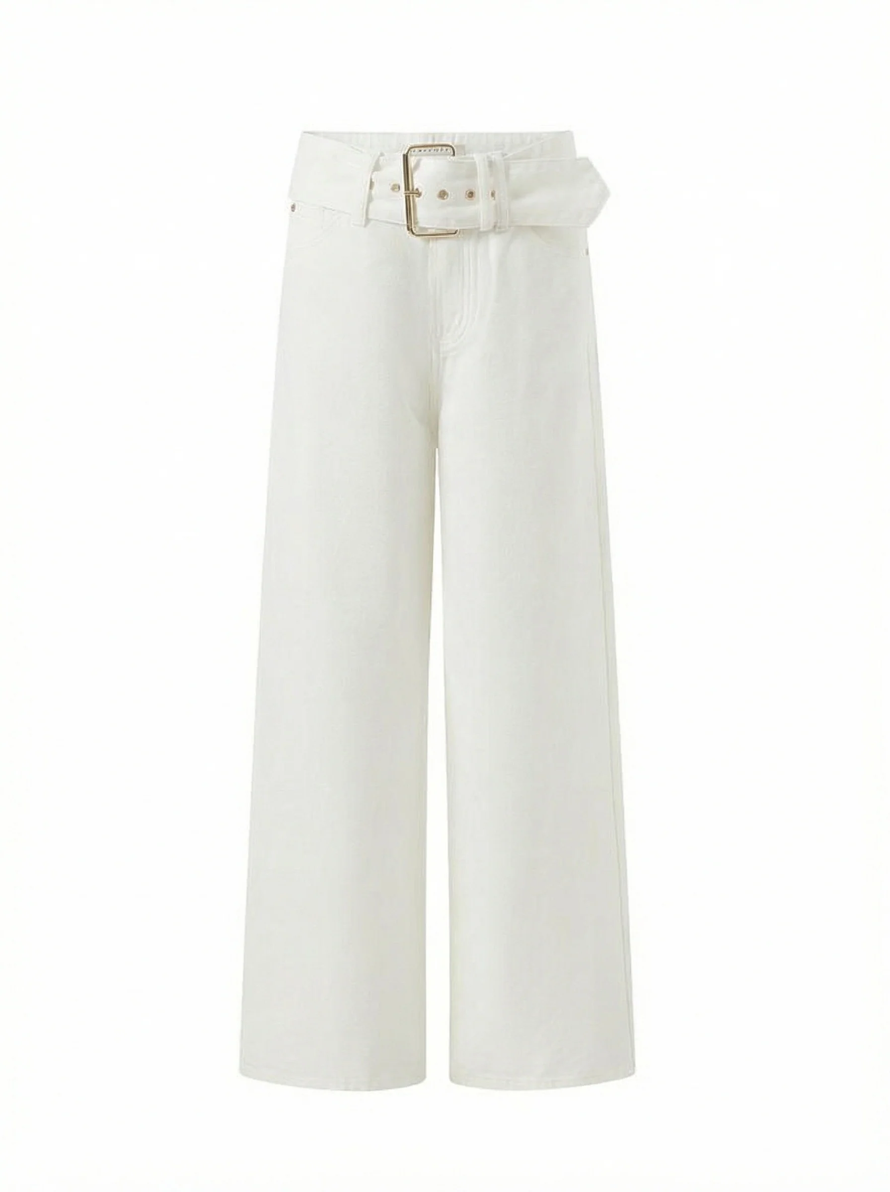 White Wide-Leg Trousers - Image 6