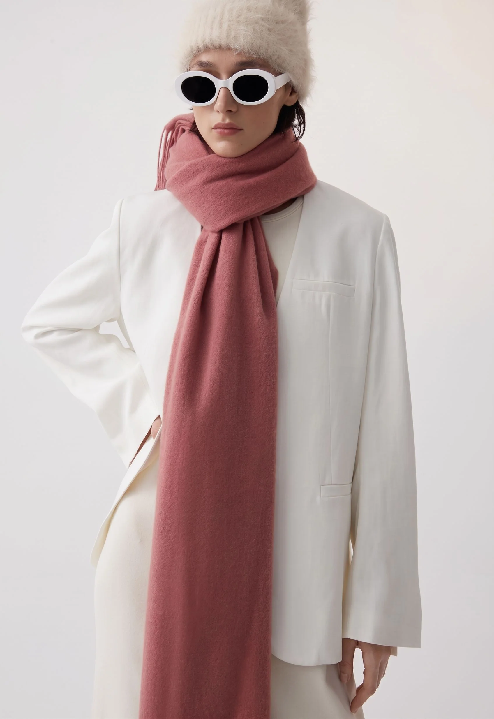 Wide Fringed Scarf - Image 3