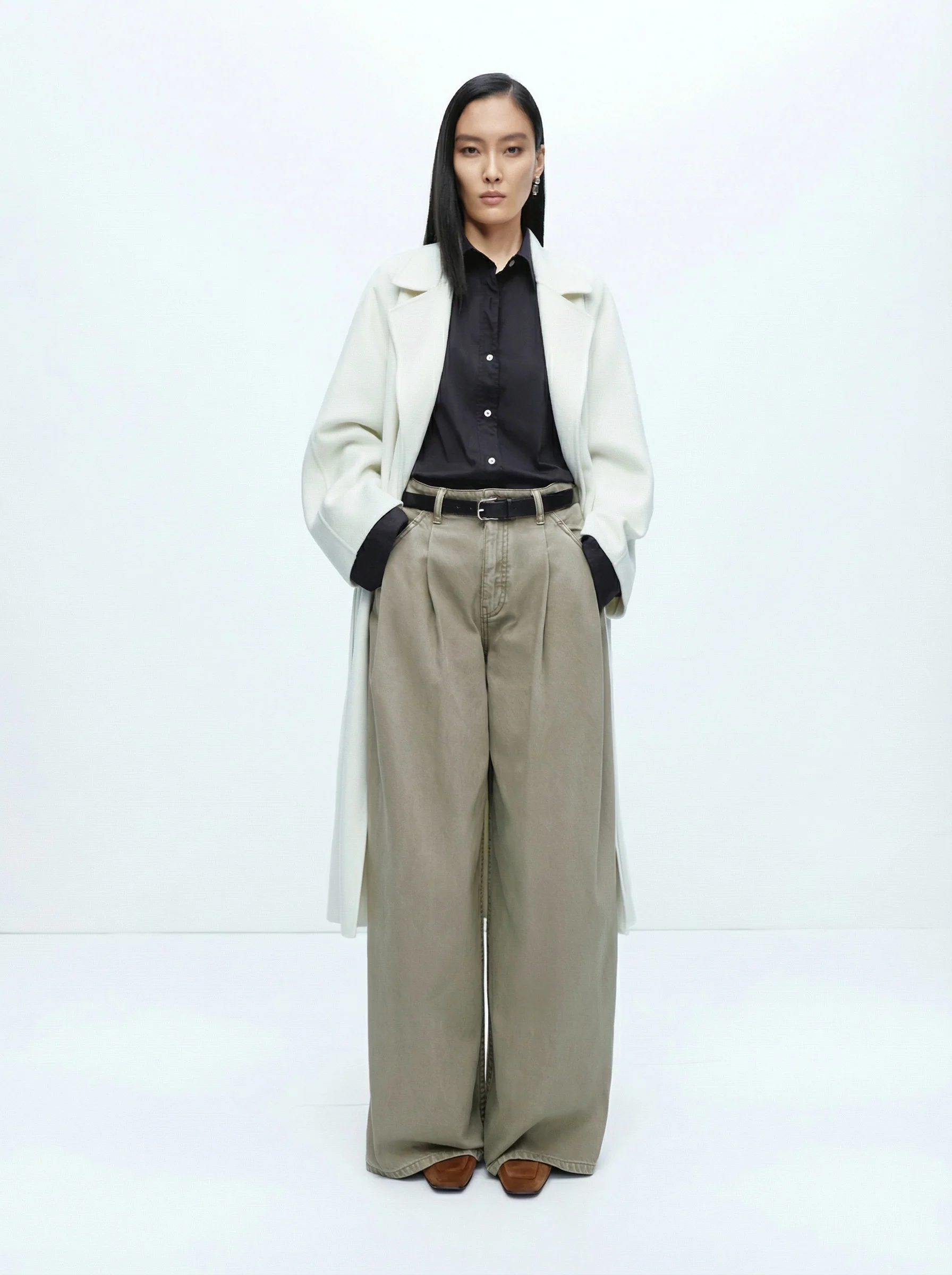 Wide-Lapel Wrap Coat - Image 3