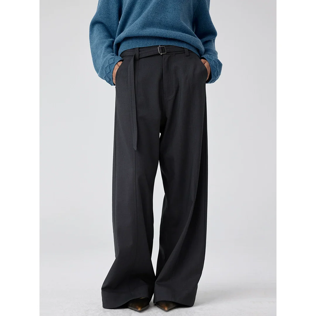 Wide-Leg Belted Trousers - Image 2