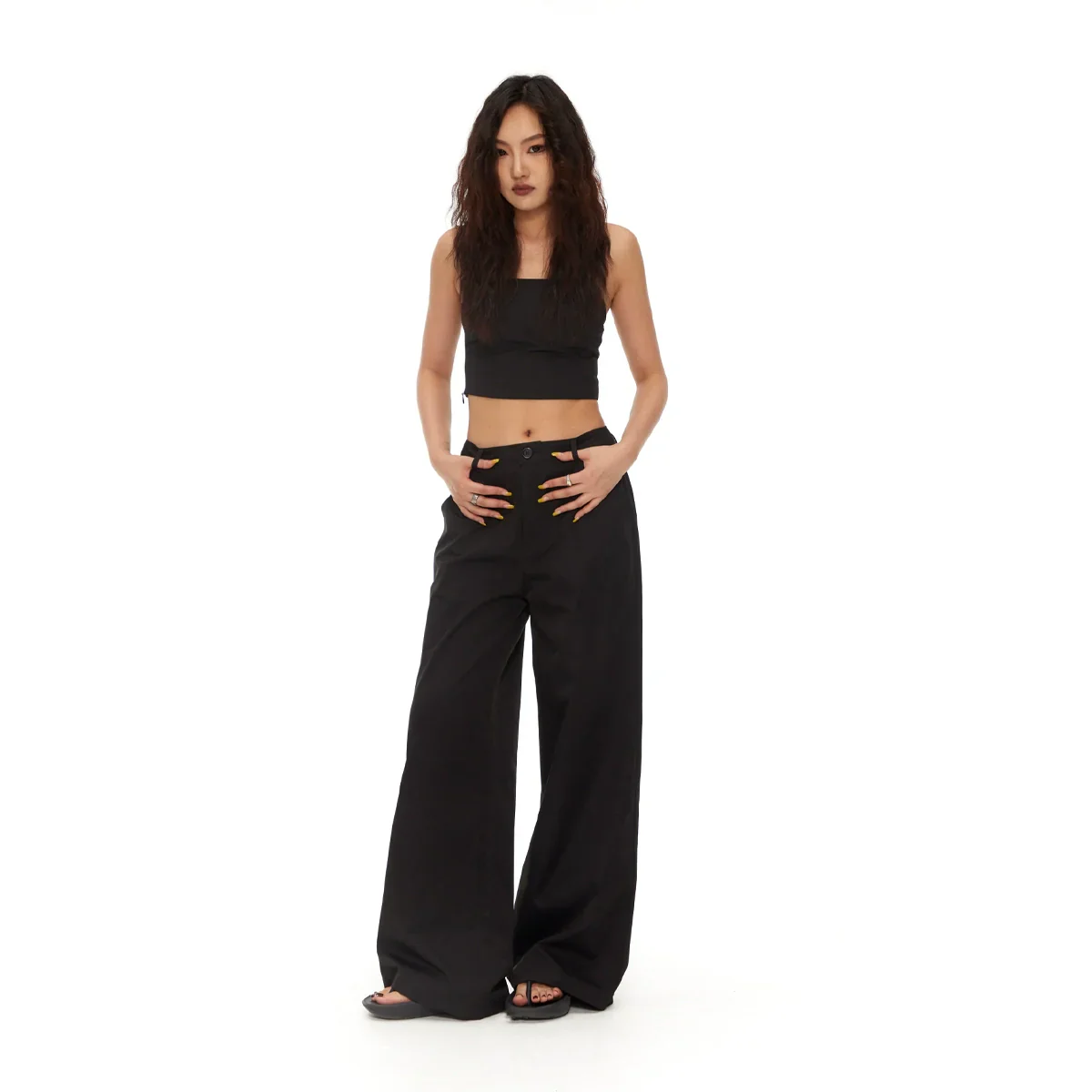 Wide-Leg Black Trousers - Image 3