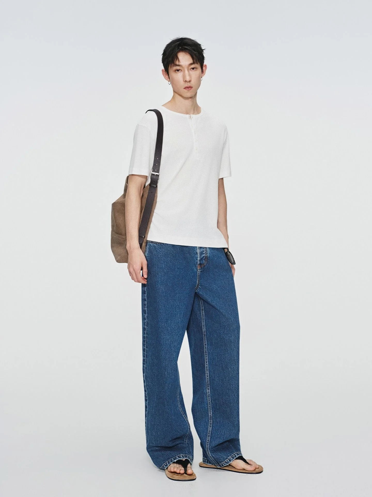 Wide-Leg Button-Fly Jeans - Image 2