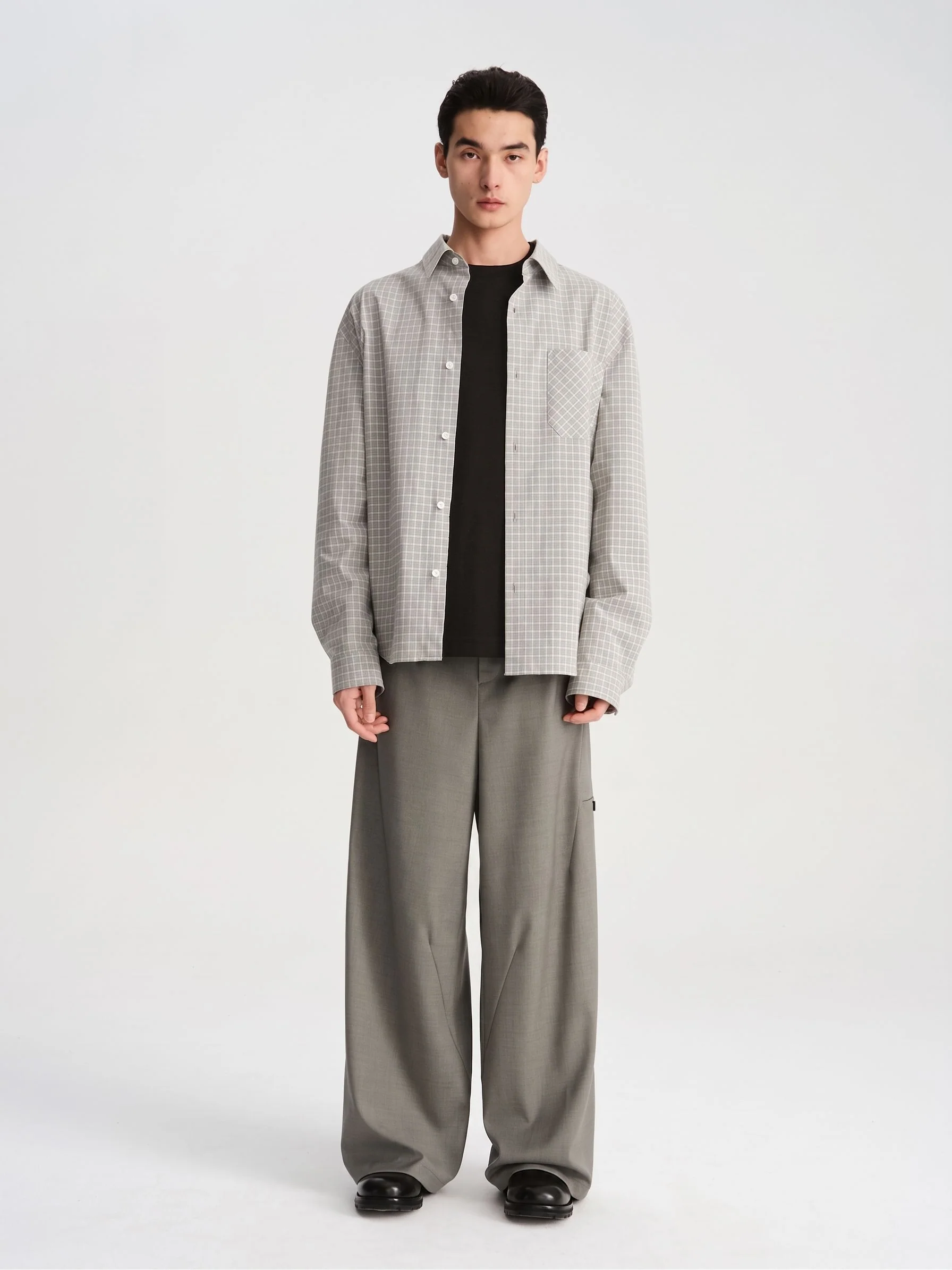 Wide-Leg Cargo Trousers