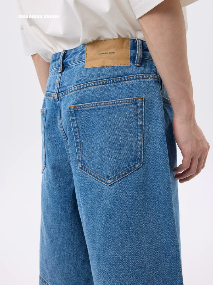 Wide-Leg Denim Bermuda Shorts - Image 4
