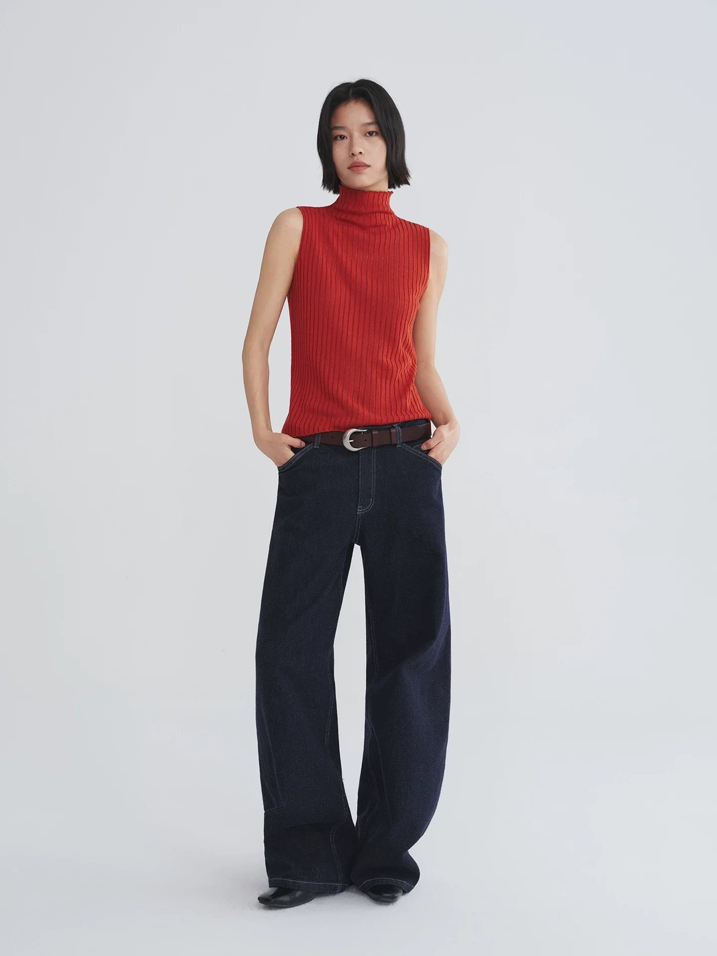 Wide-Leg Denim Jeans