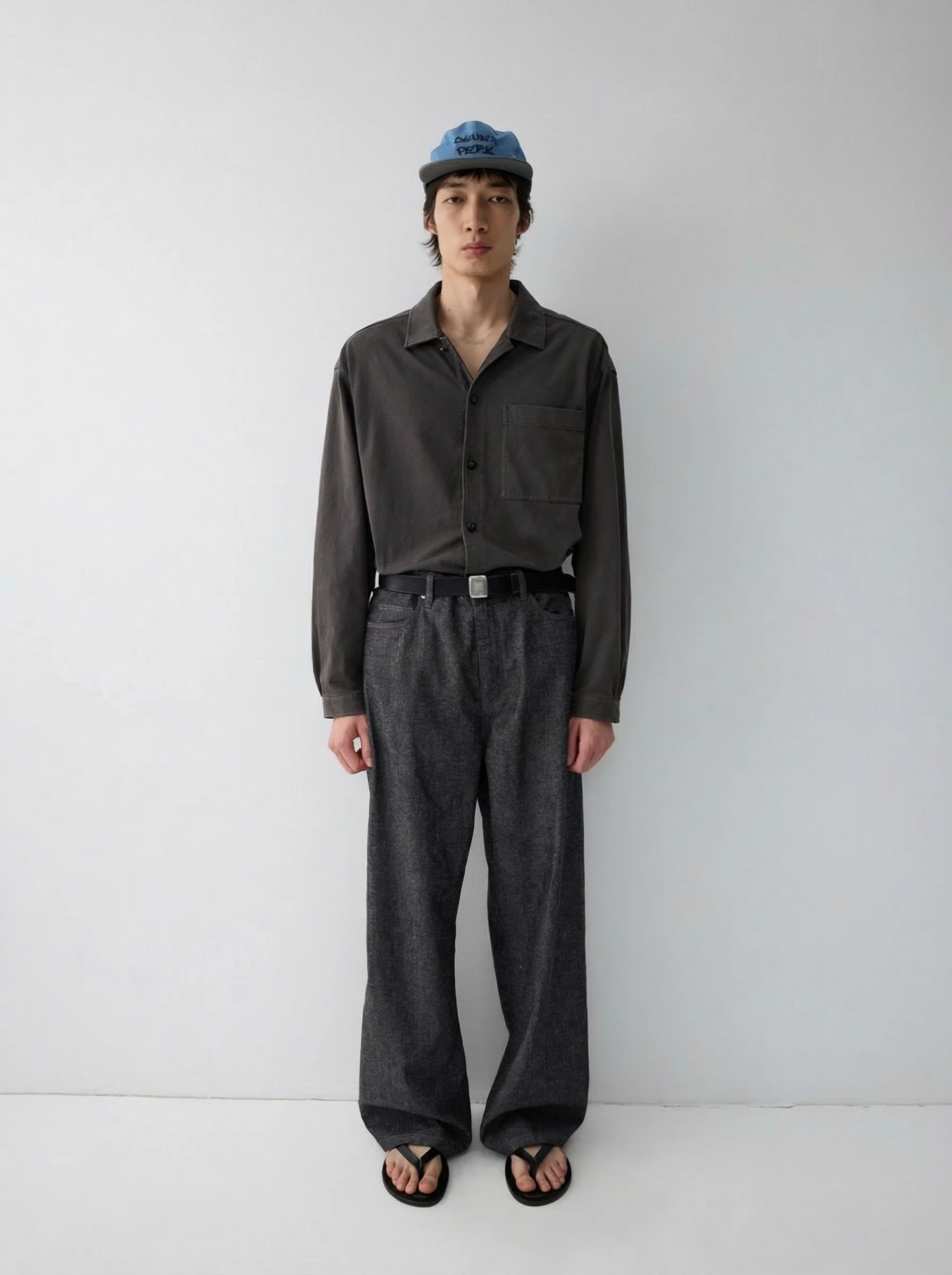 Wide-Leg Denim Pants