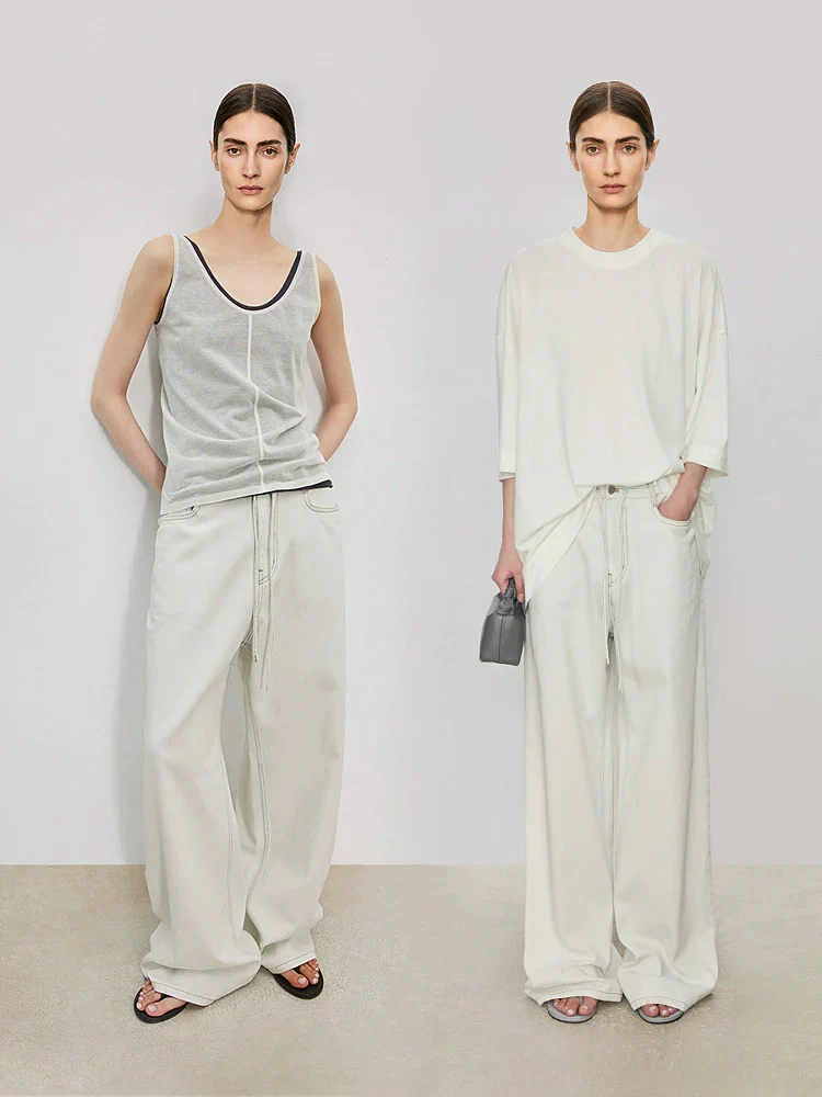 Wide-Leg Drawstring Jeans - Image 2