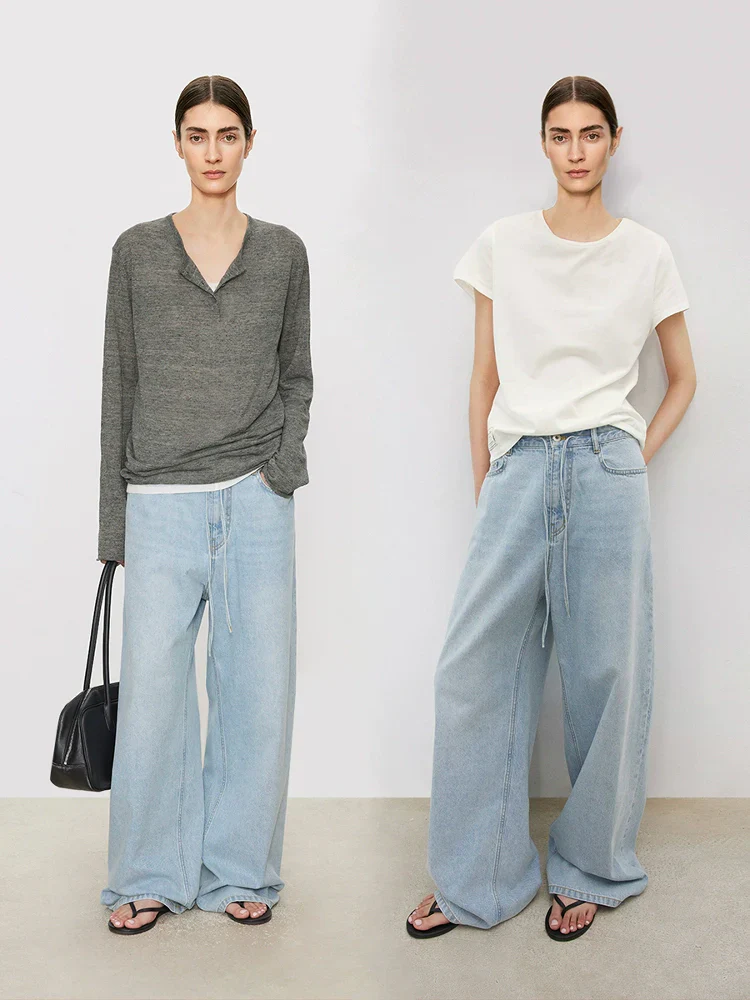 Wide-Leg Drawstring Jeans - Image 3