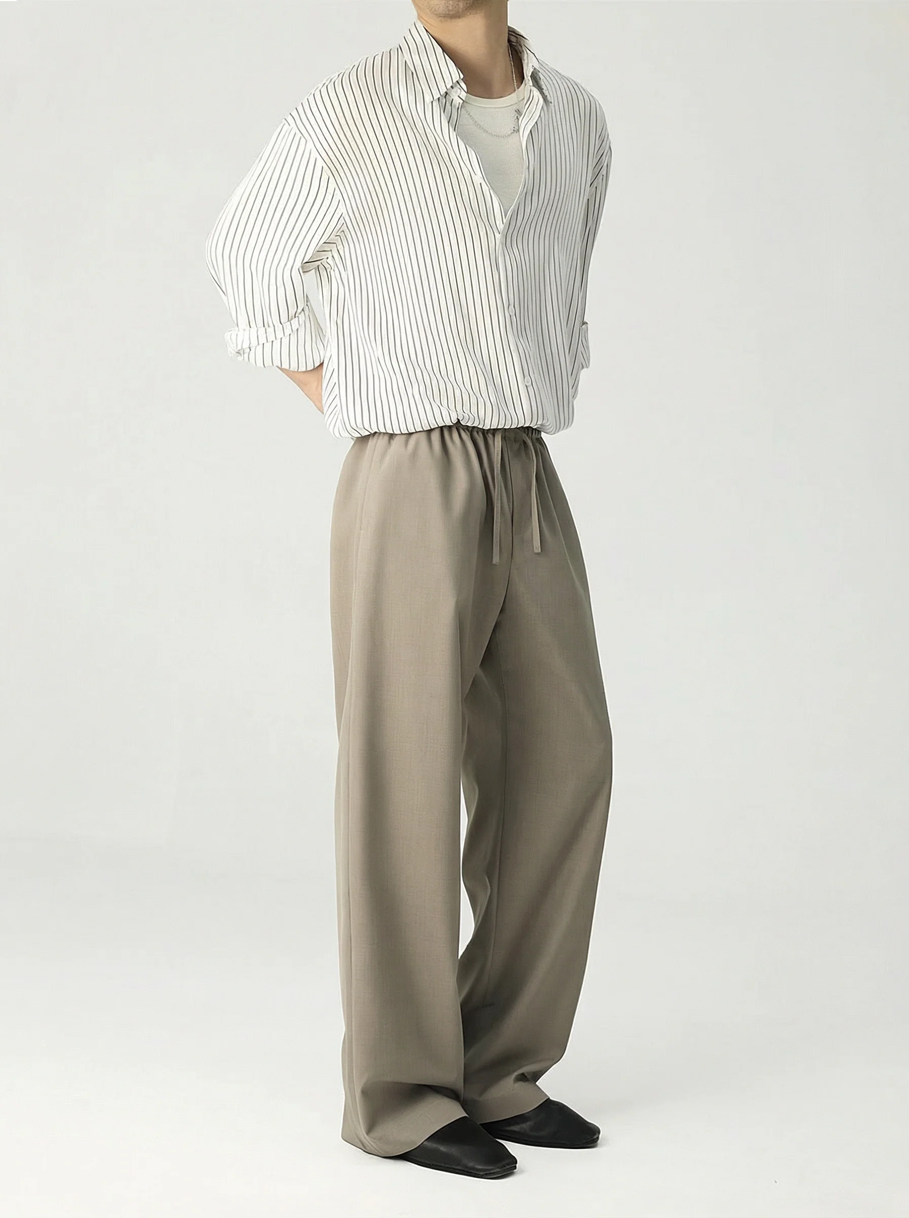 Wide-Leg Drawstring Trousers - Image 3