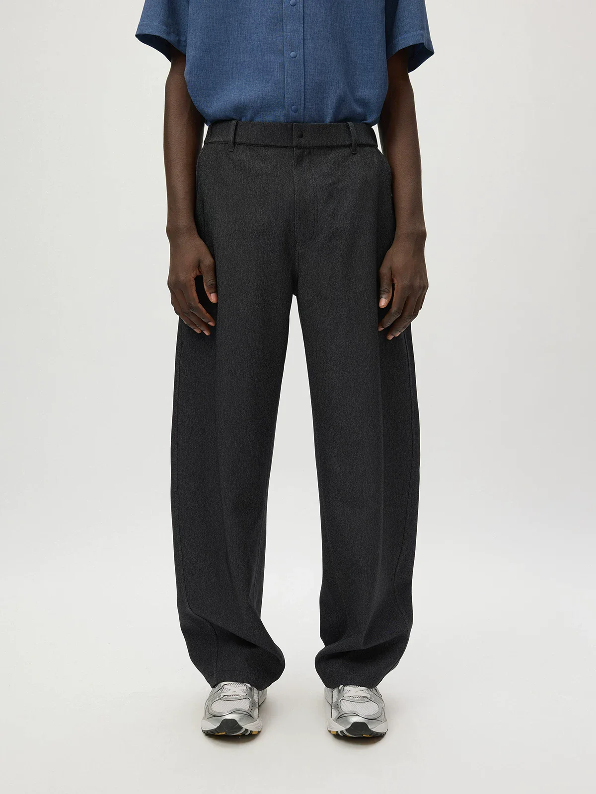 Wide-Leg Drawstring Trousers