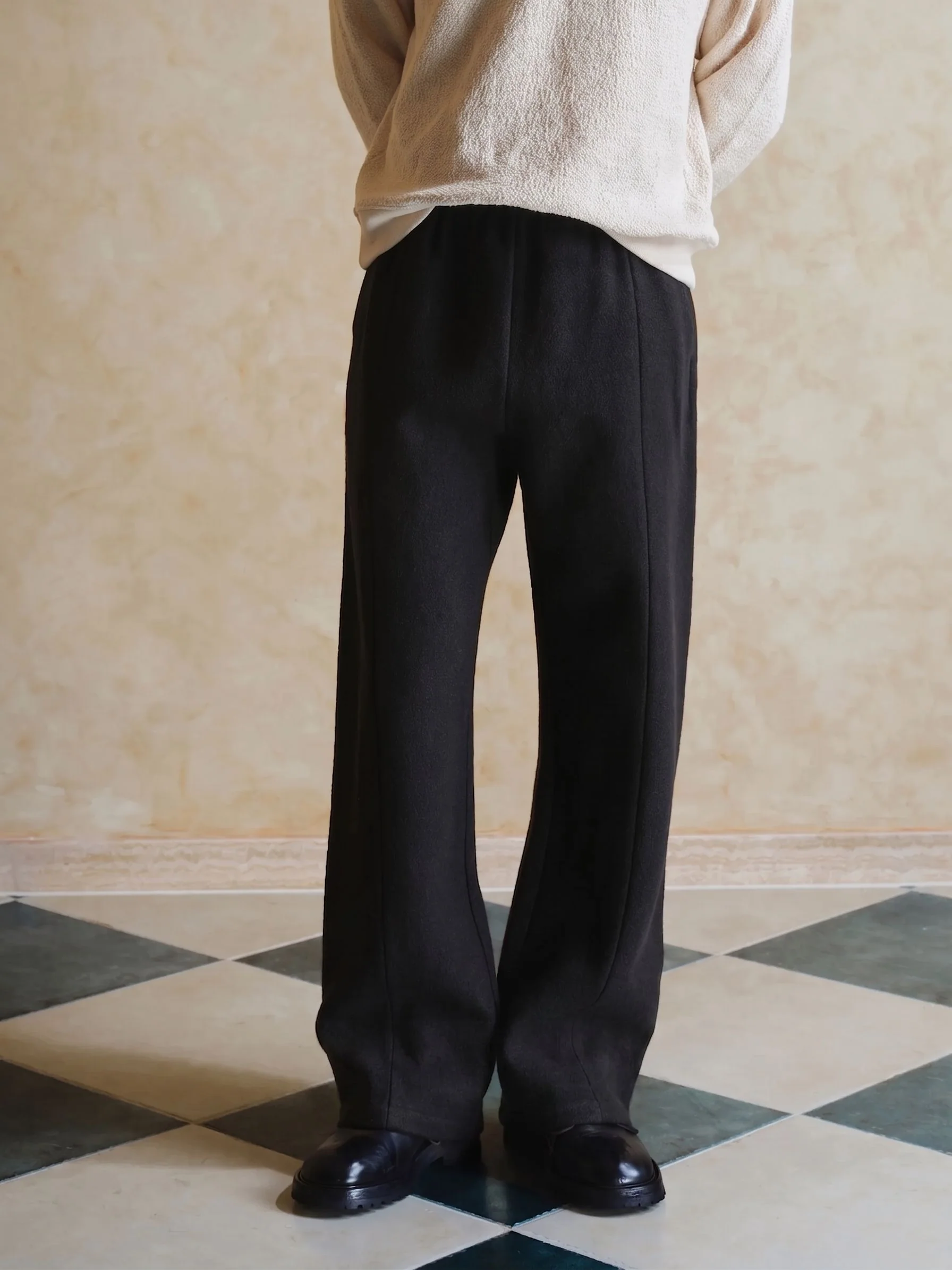 Wide-Leg Drawstring Trousers