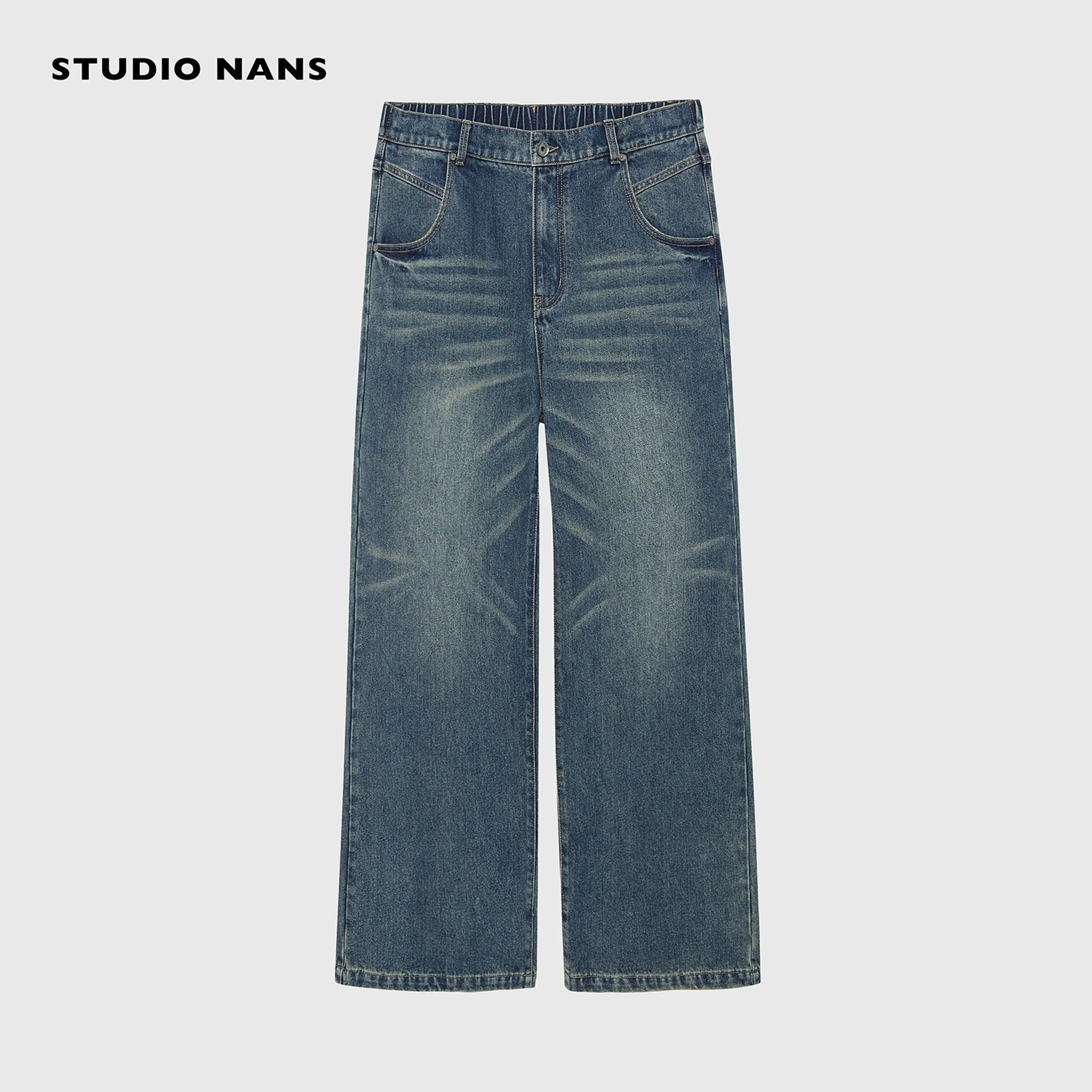 Wide-Leg Faded Denim Jeans - Image 5
