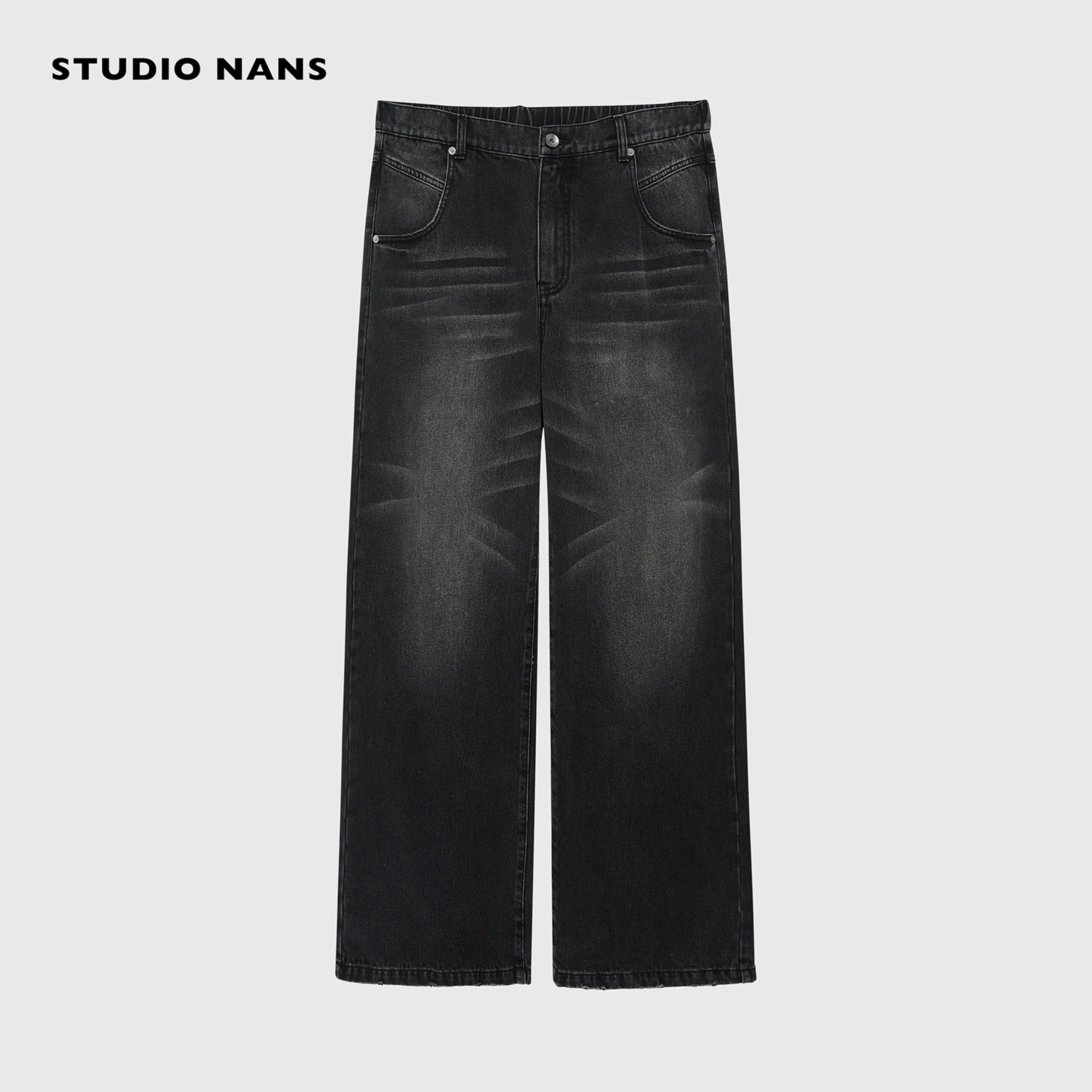 Wide-Leg Faded Denim Jeans - Image 6