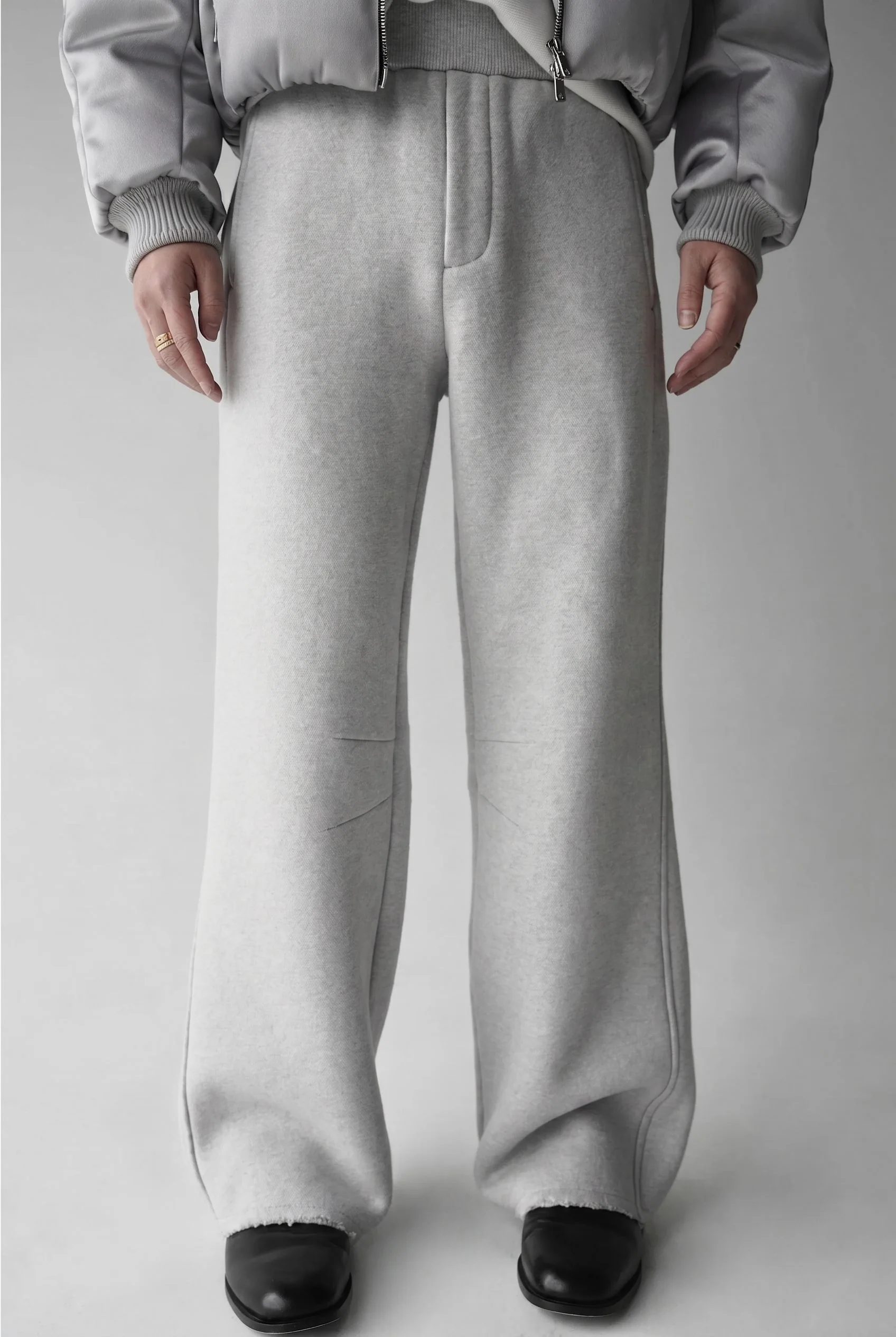 Wide-Leg Fleece Pants