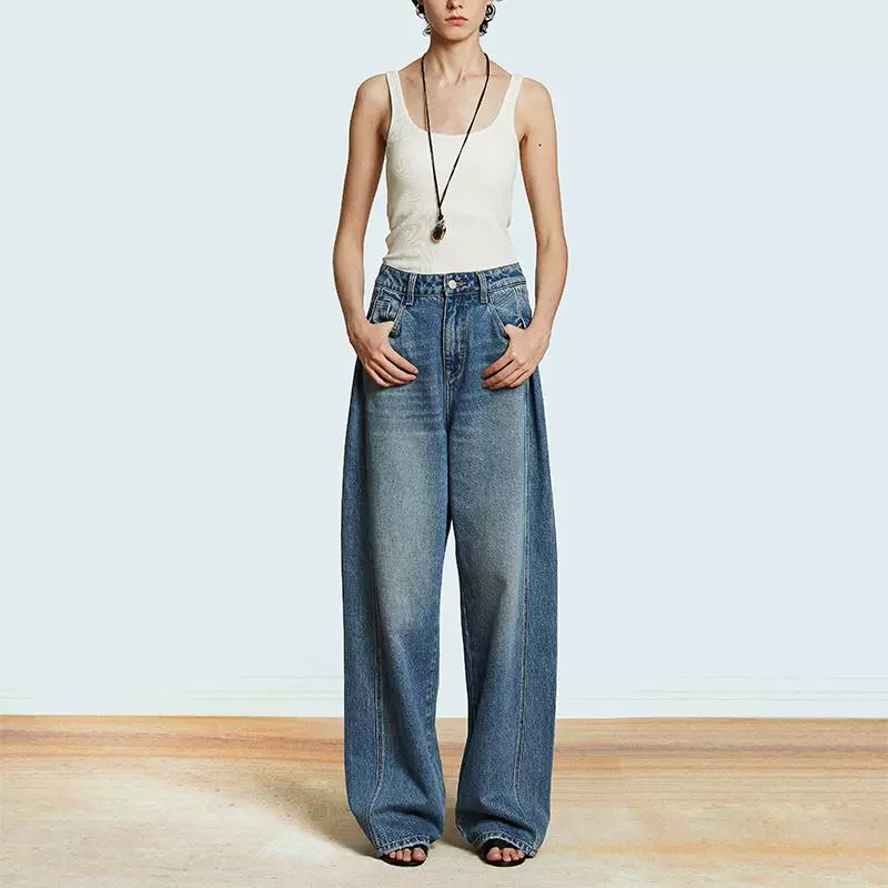 Wide-Leg High-Waist Denim Jeans - Image 2