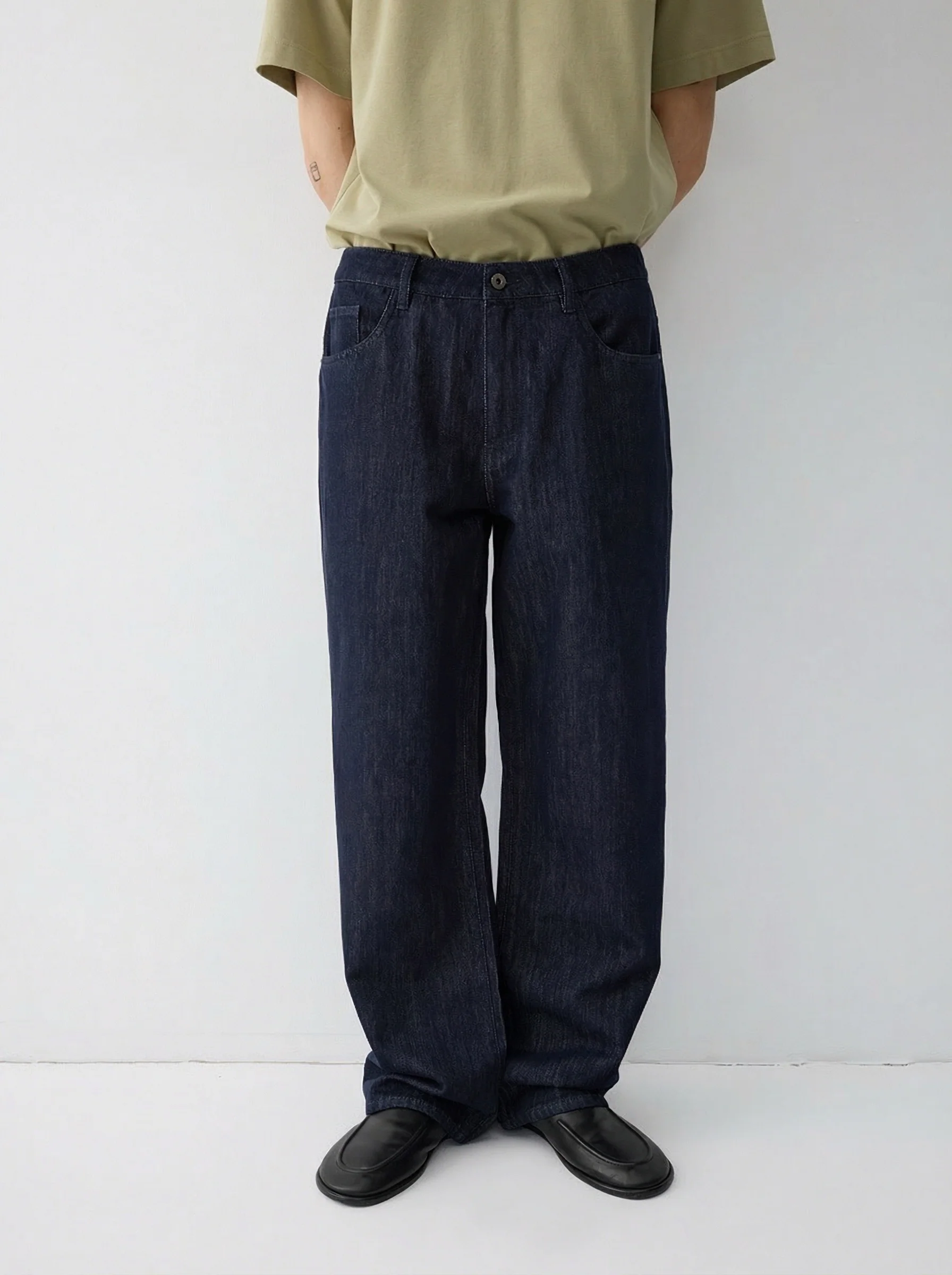 Wide-Leg Indigo Jeans