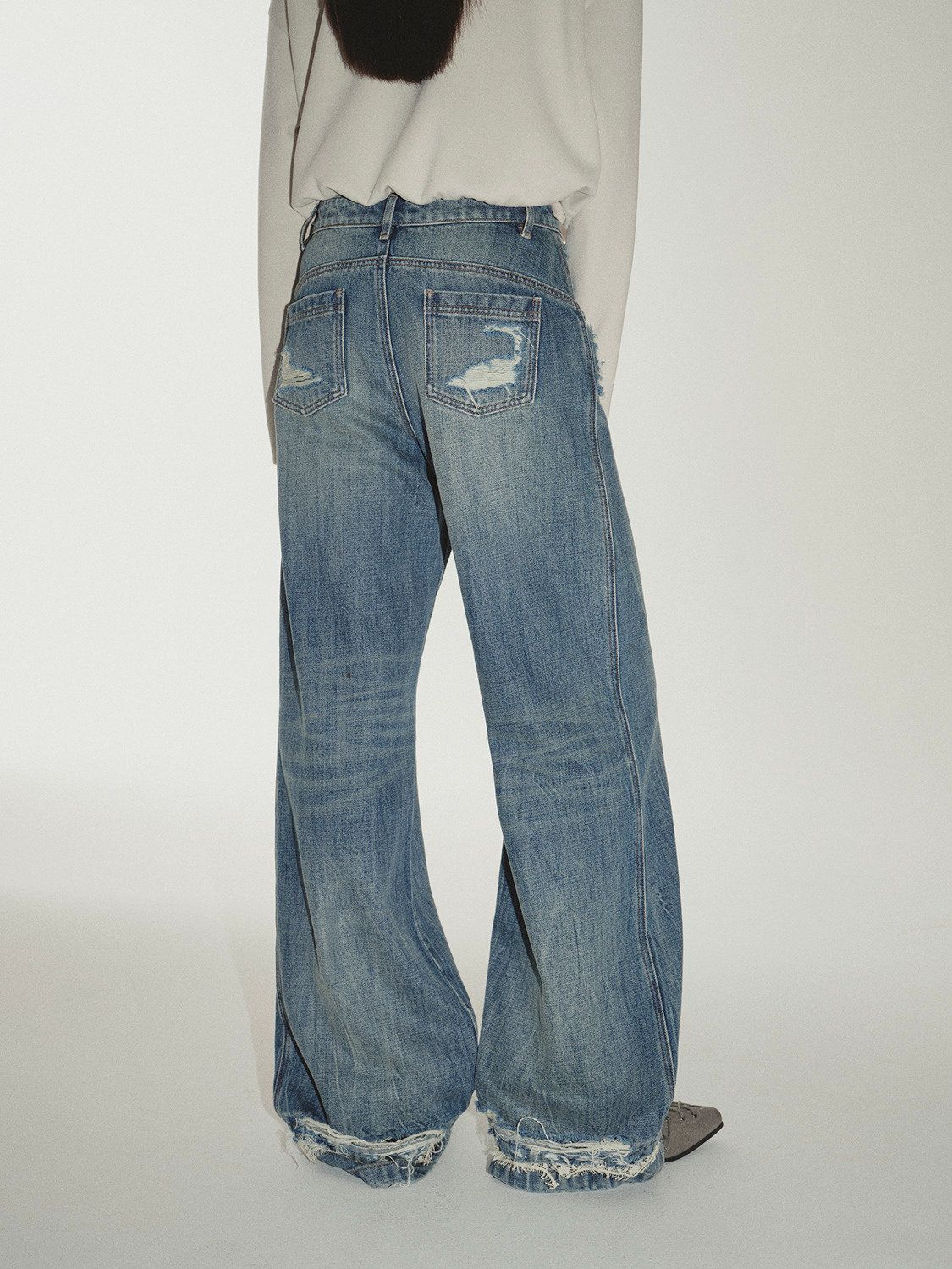 Wide-Leg Lace Jeans - Image 3