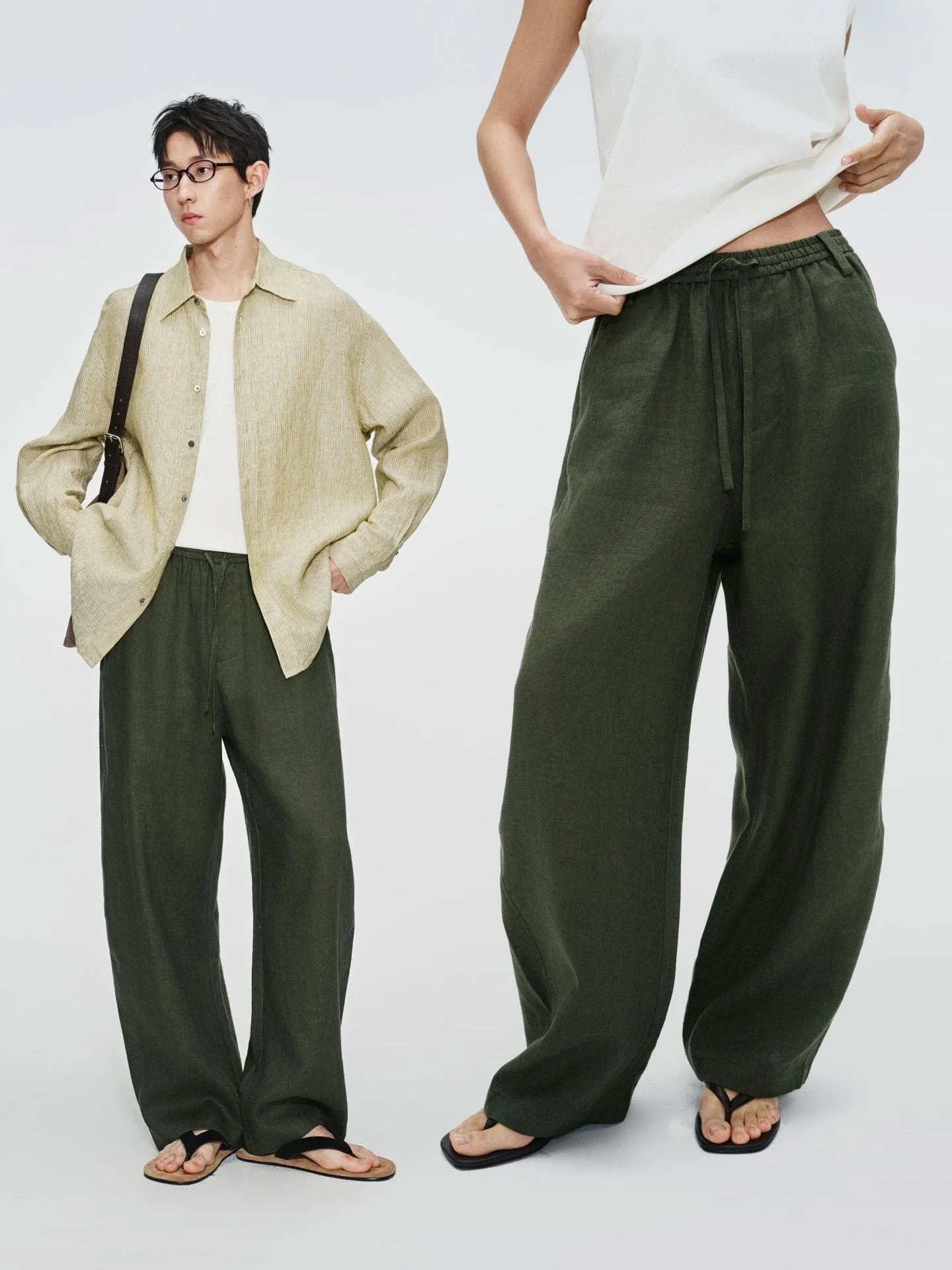 Wide-Leg Linen Pants