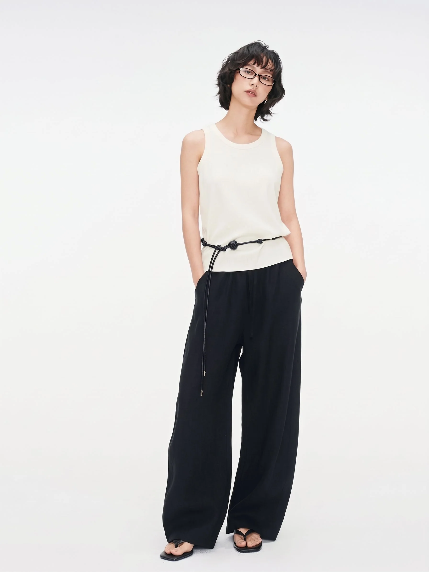Wide-Leg Linen Pants - Image 4