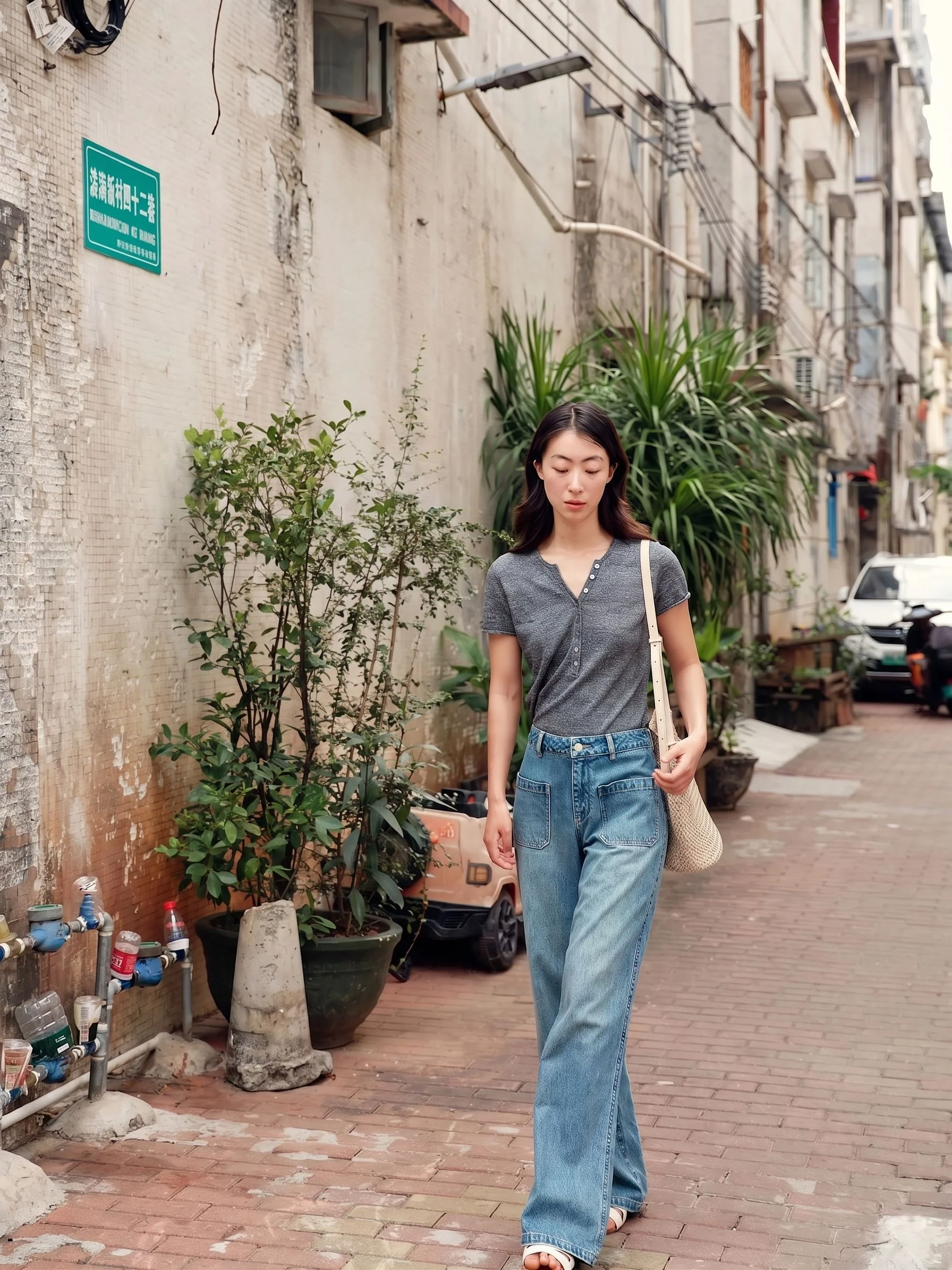 Wide-Leg Patch Jeans - Image 4