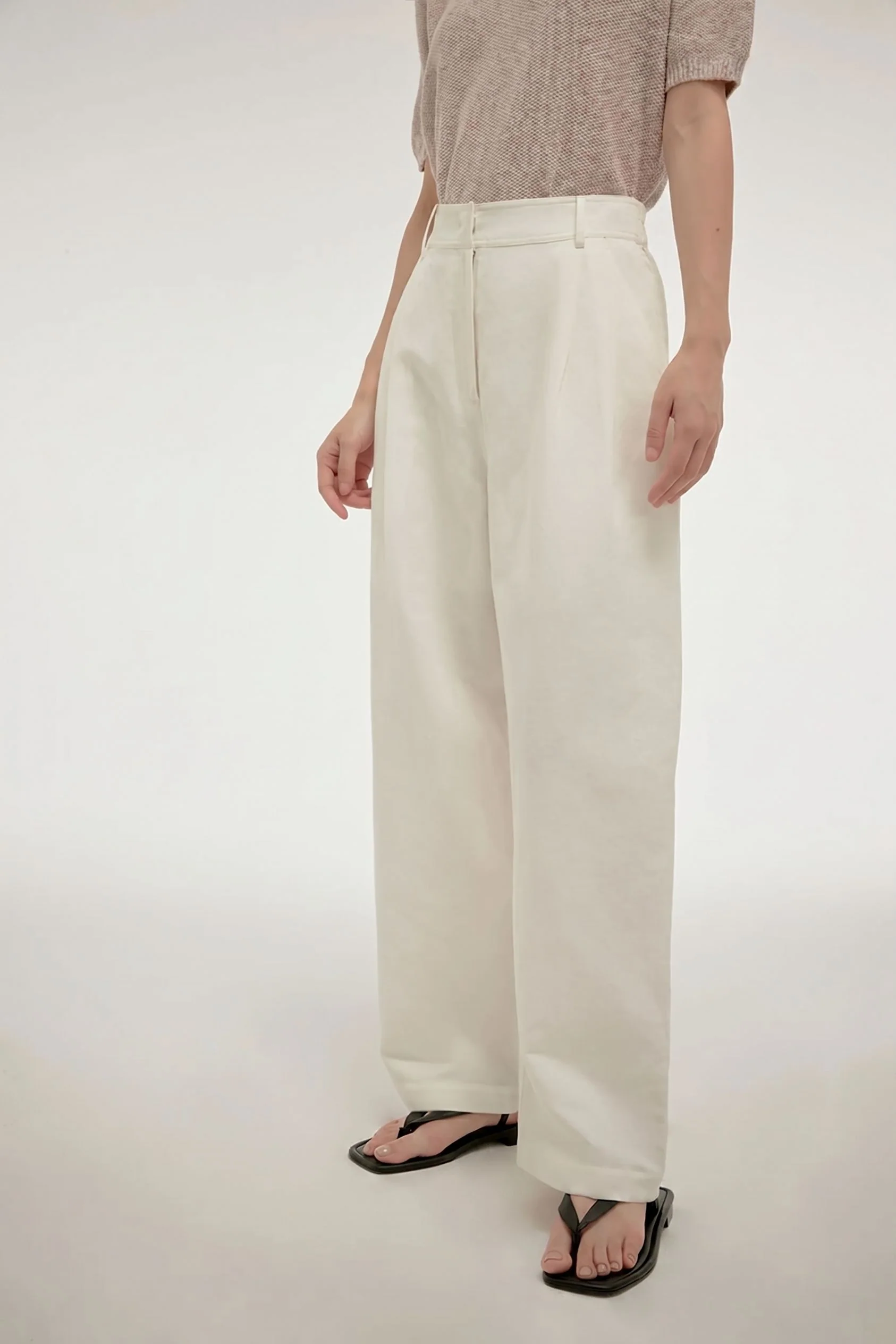 Wide-Leg Pleated Pants - Image 2