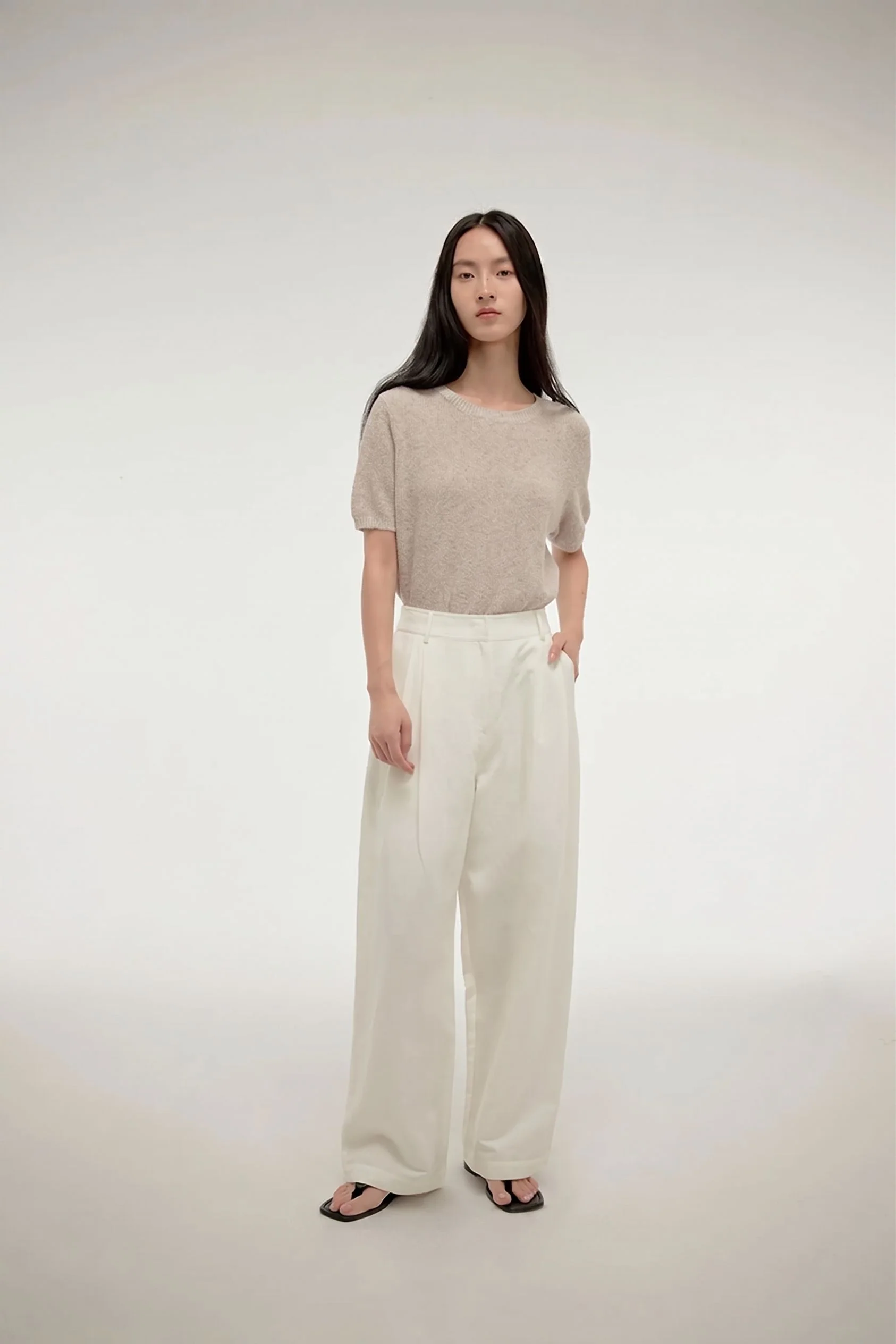 Wide-Leg Pleated Pants - Image 4