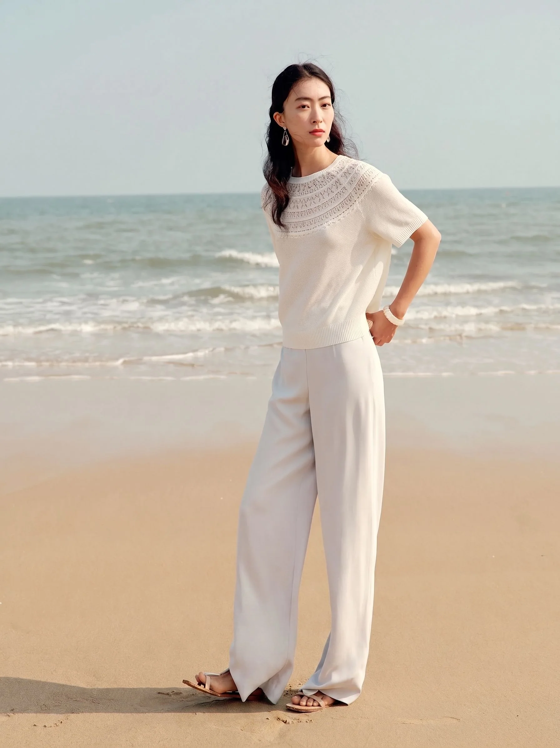 Wide-Leg Straight Pants