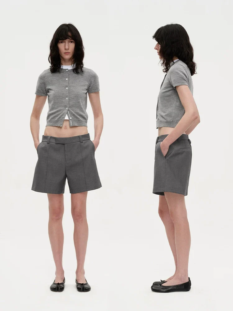 Wide-Leg Tailored Suit Shorts - Image 2