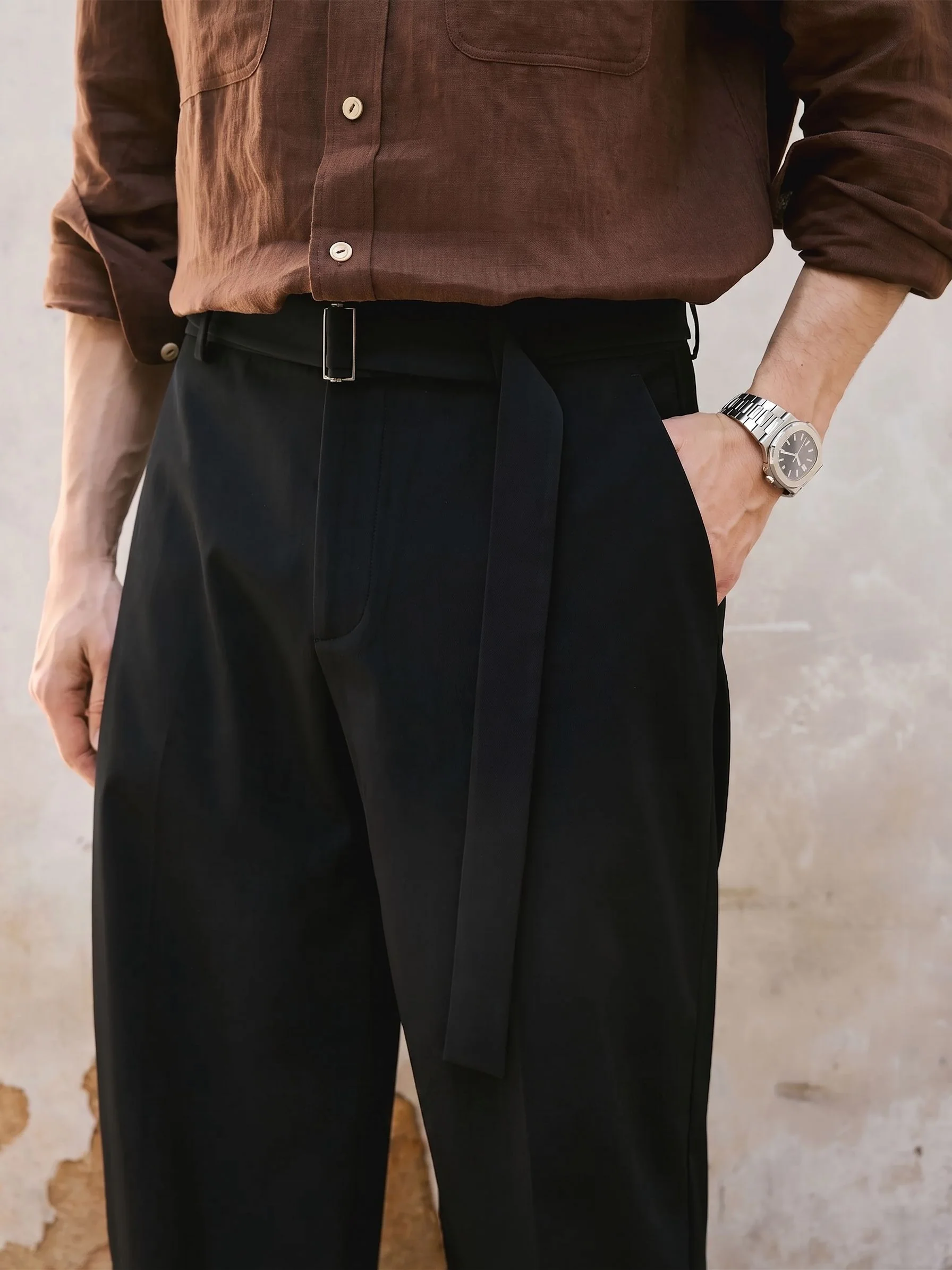 Wide-Leg Tie Trousers - Image 5