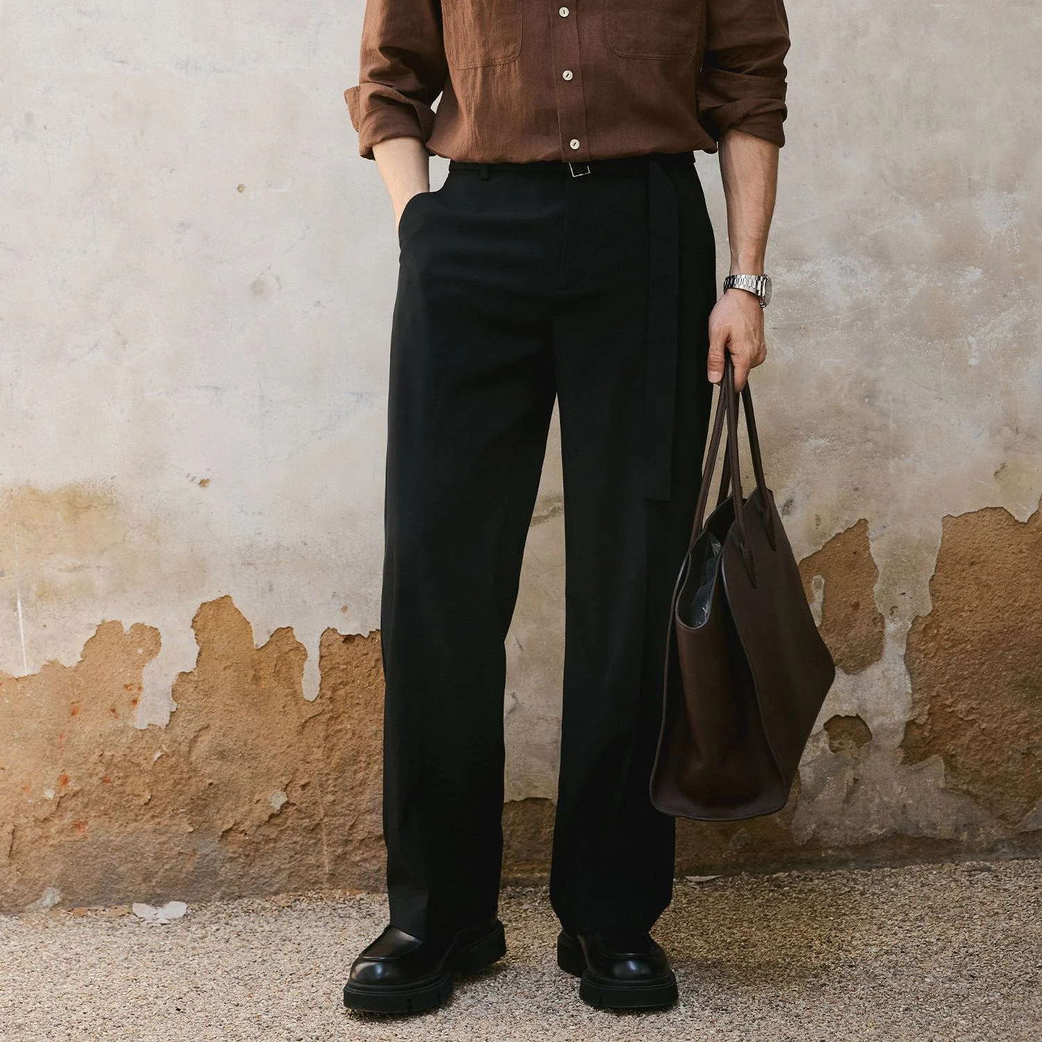 Wide-Leg Tie Trousers - Image 6