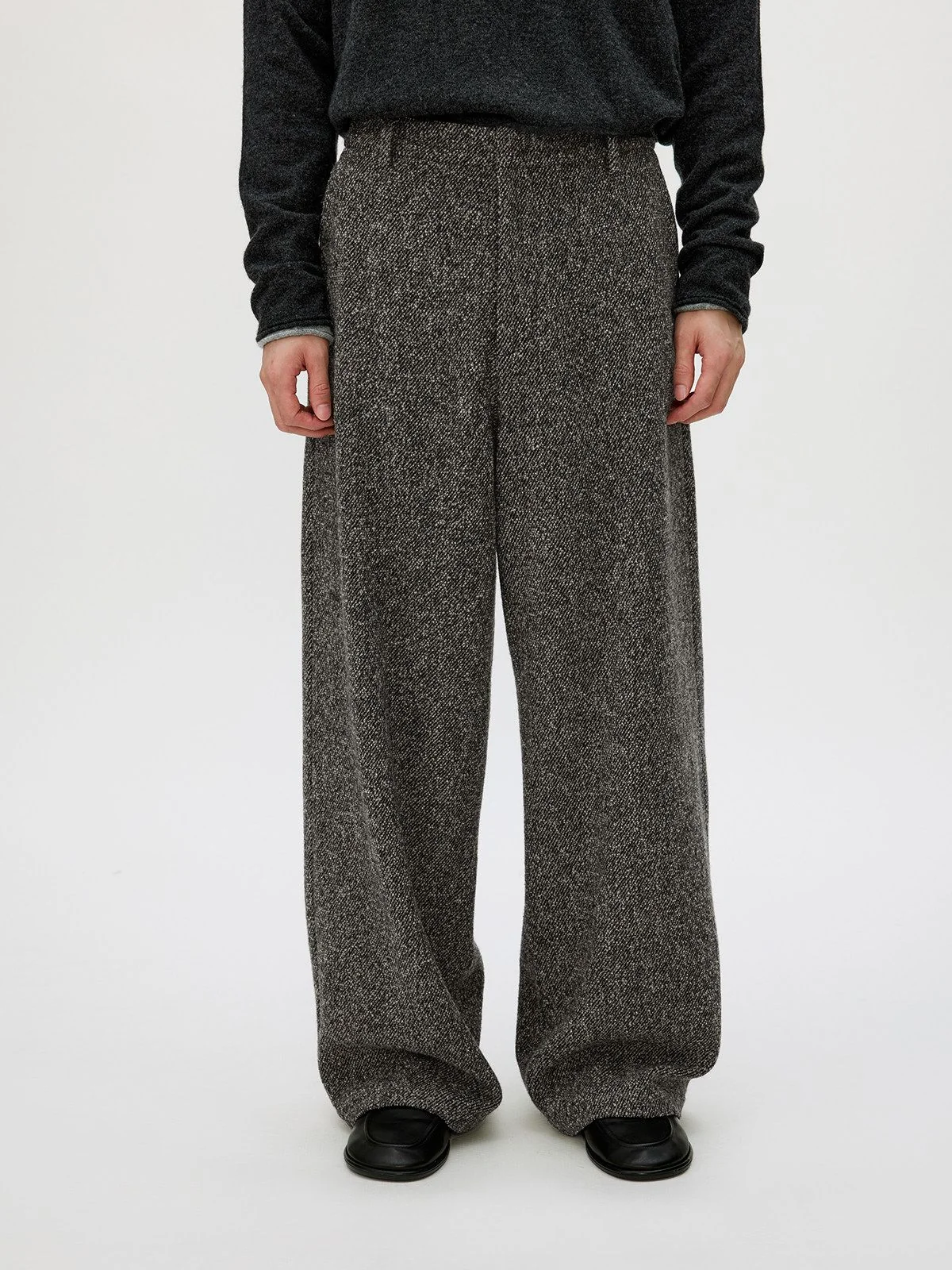 Wide-Leg Tweed Trousers - Image 2