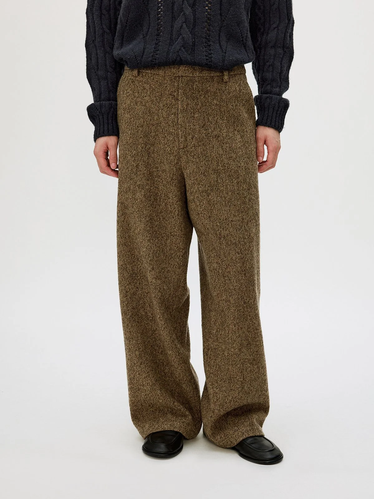 Wide-Leg Tweed Trousers - Image 4