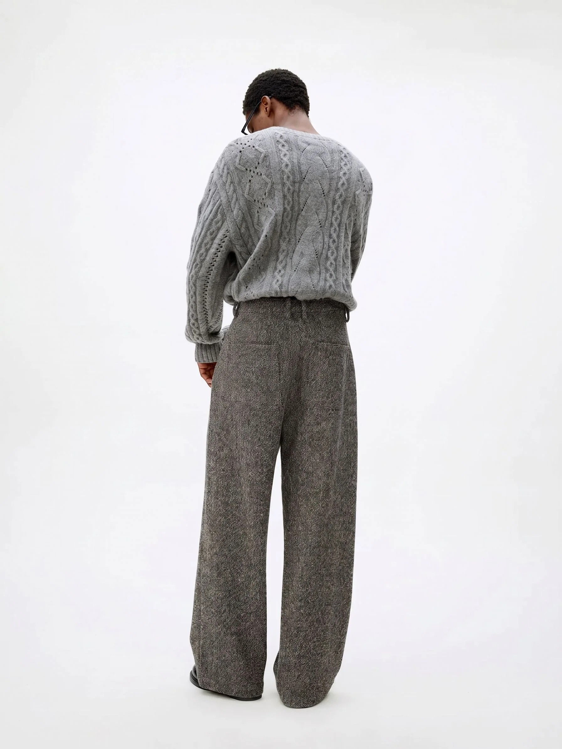 Wide-Leg Tweed Trousers - Image 6