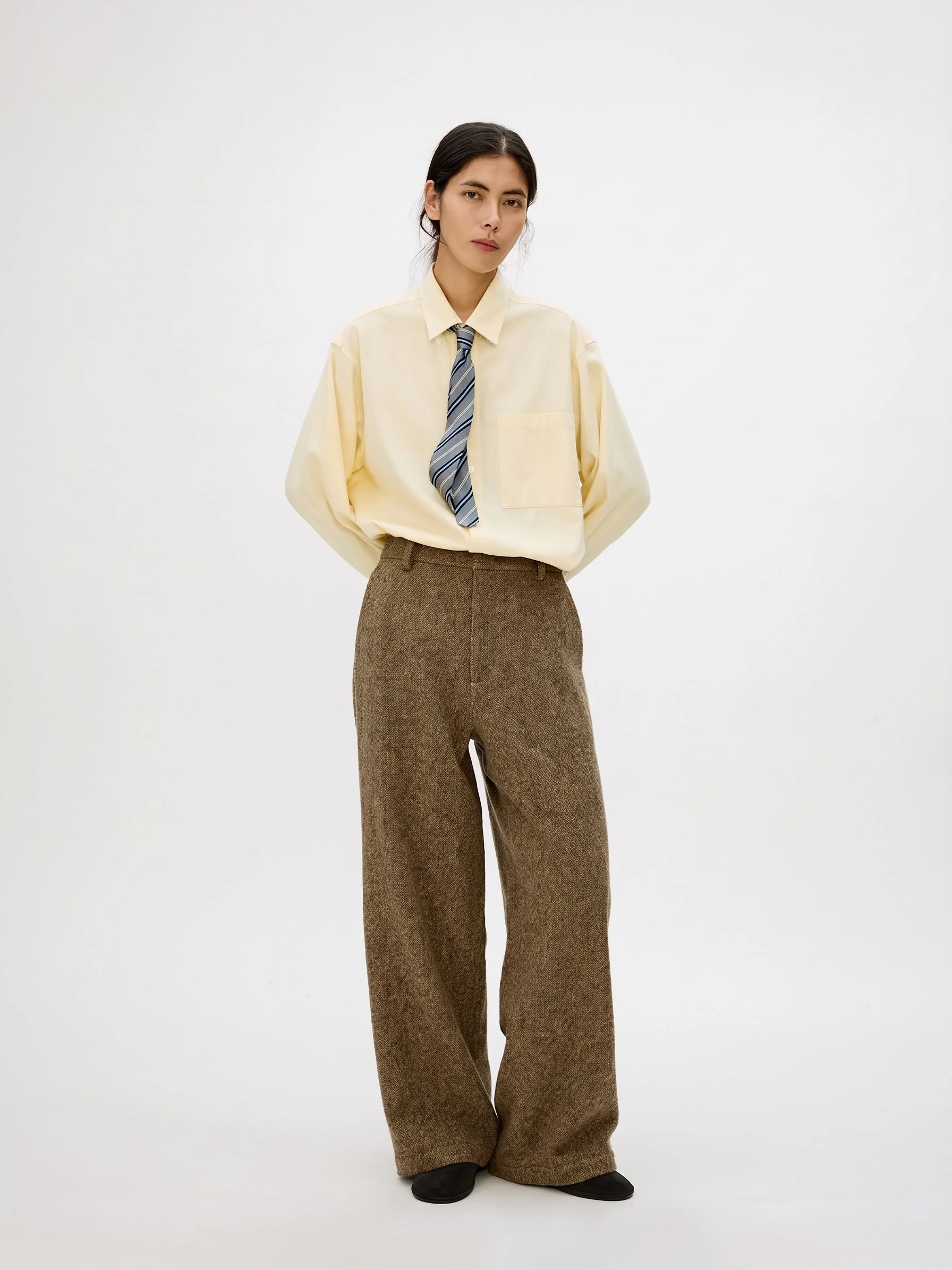 Wide-Leg Tweed Trousers - Image 7
