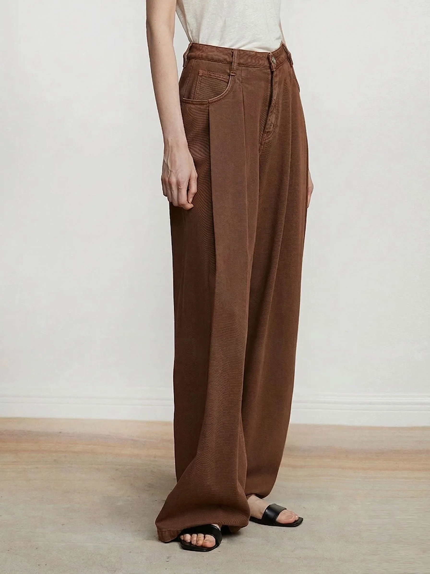 Wide-Leg Twill Pants - Image 3