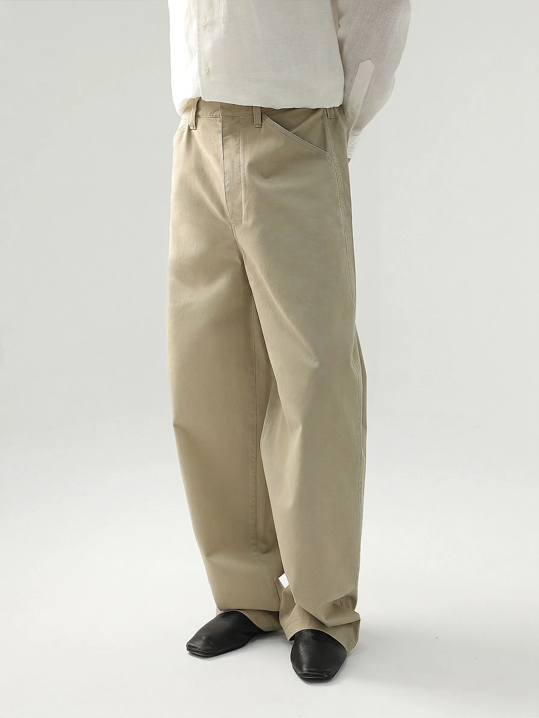 Wide-Leg Twill Trousers - Image 3