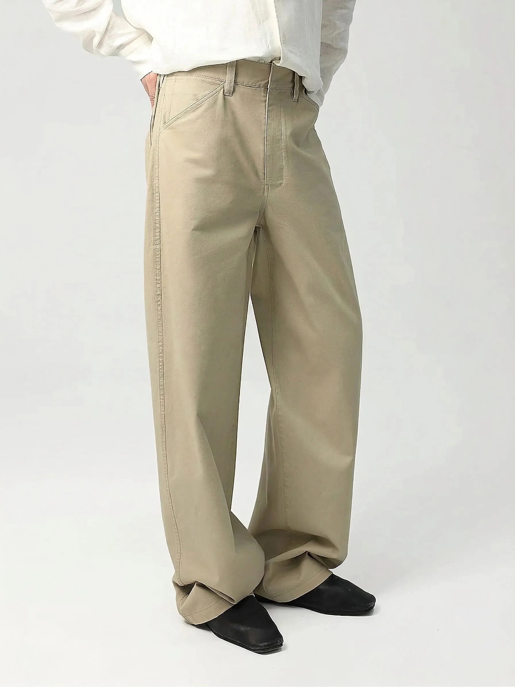 Wide-Leg Twill Trousers - Image 5