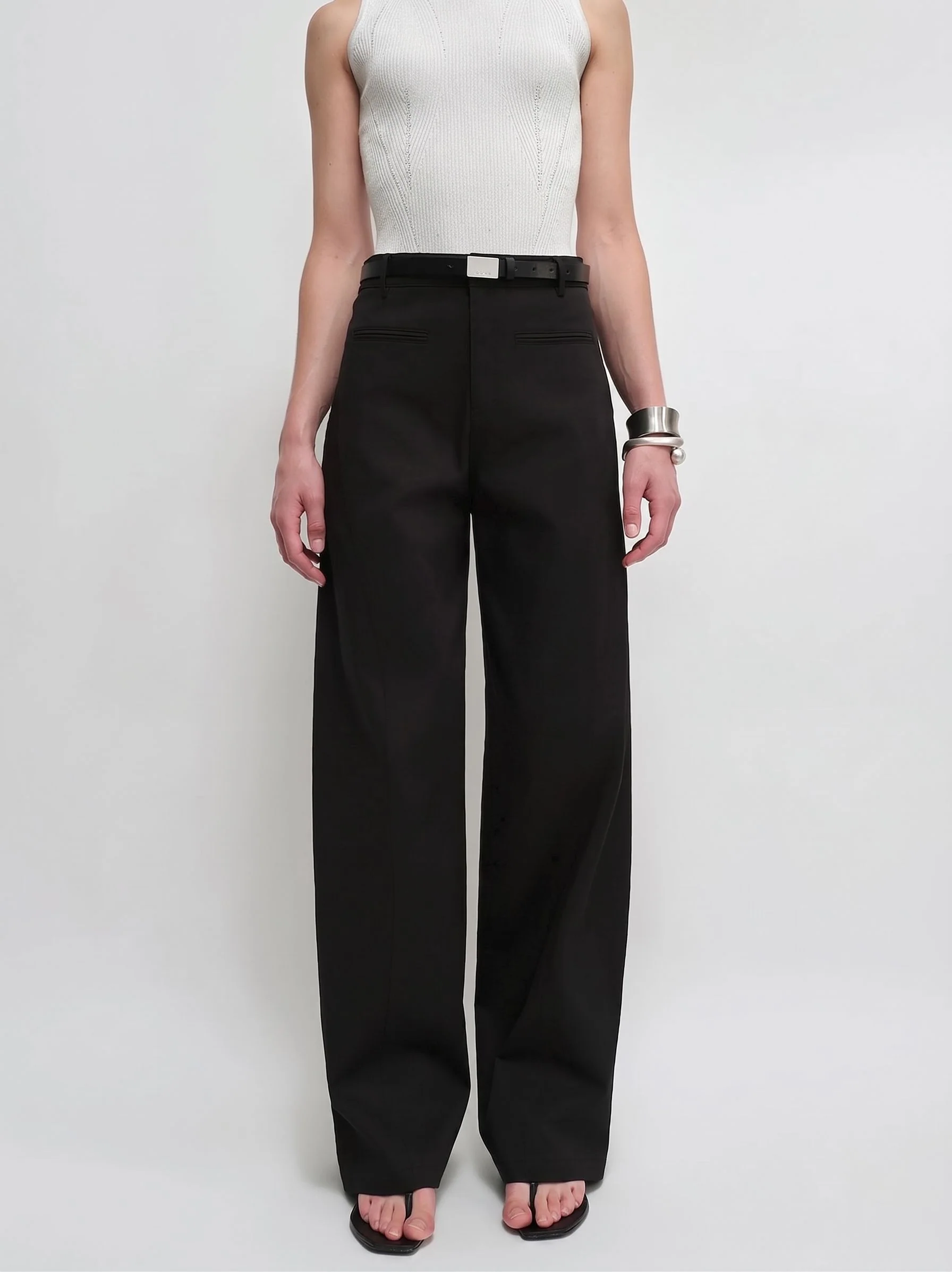 Wide-Leg Twill Trousers - Image 2