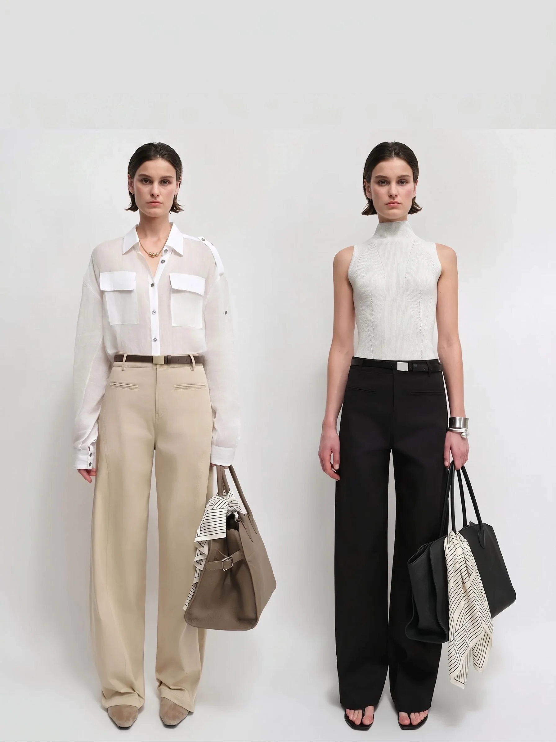 Wide-Leg Twill Trousers - Image 3