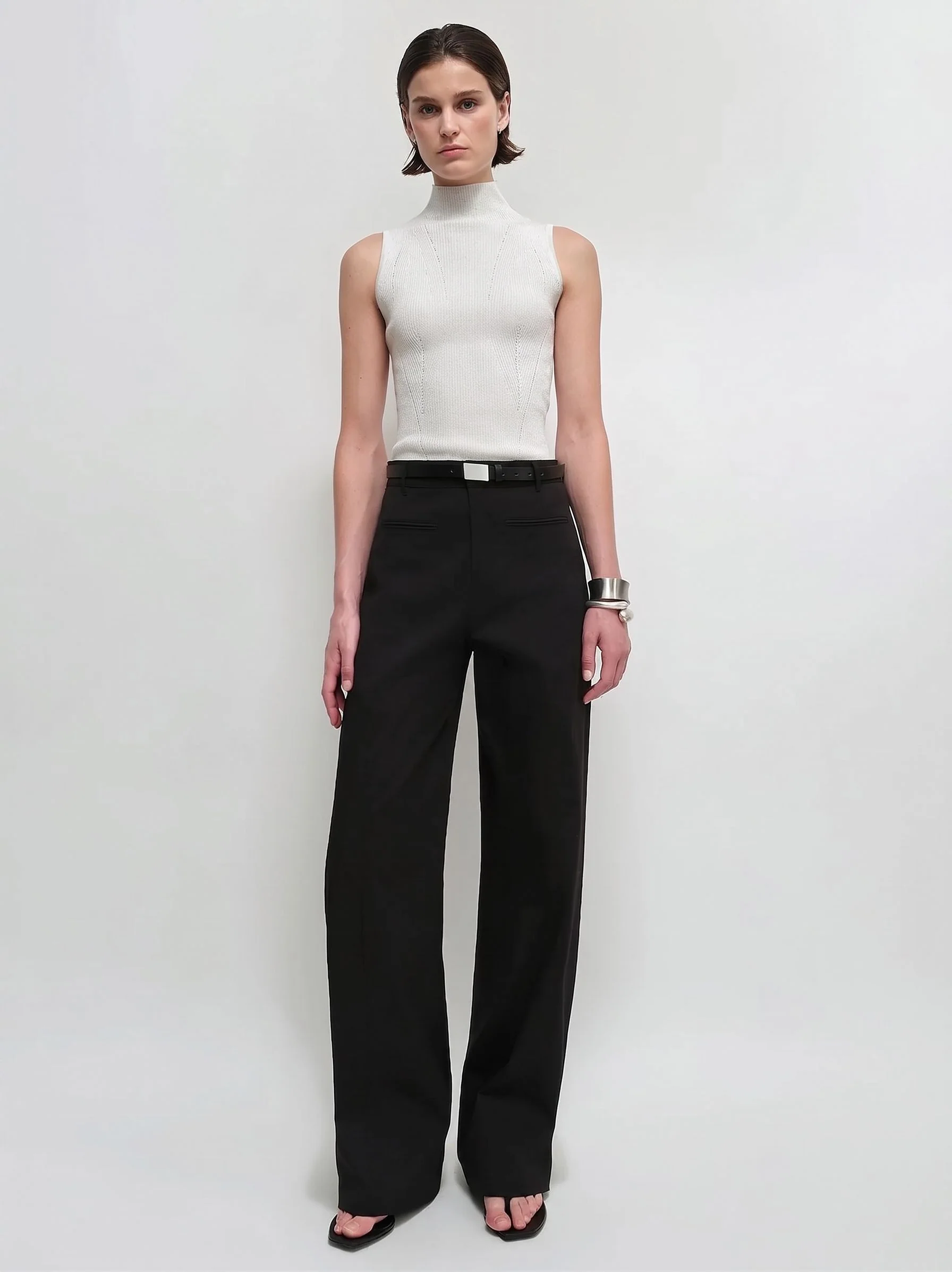 Wide-Leg Twill Trousers - Image 4
